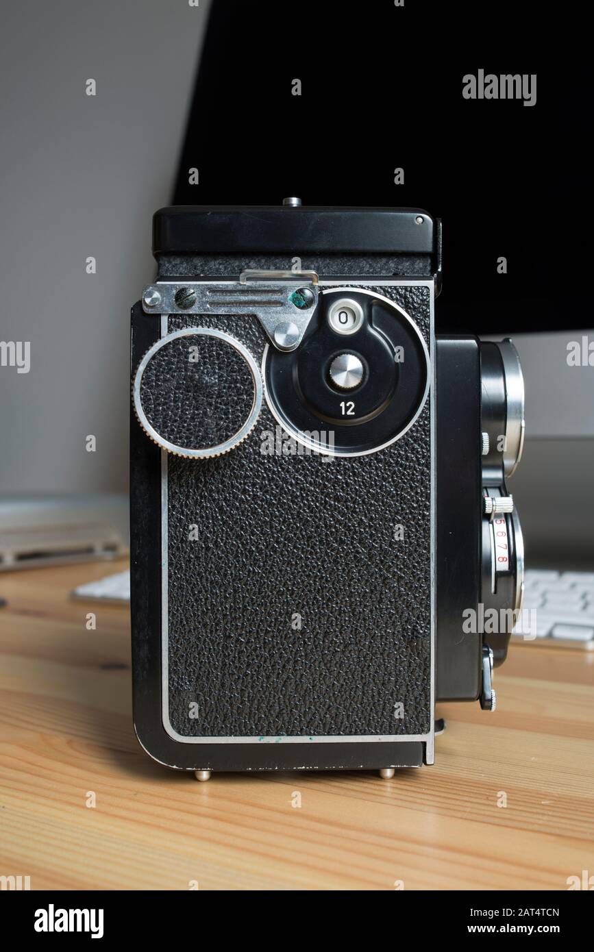 Rolleicord Reflex Kamera mit Doppelobjektiv Stockfoto