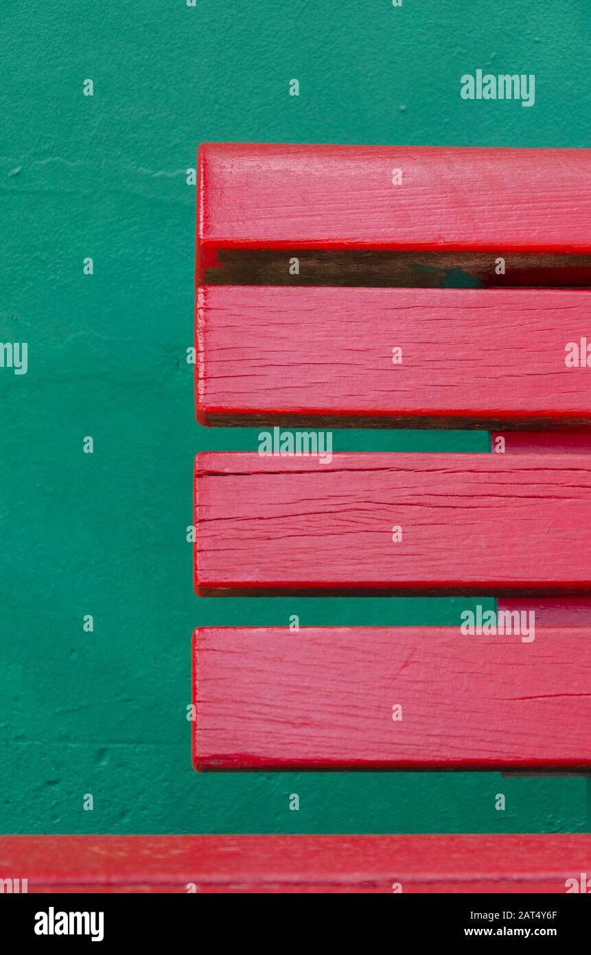 Städtische Abstraktion in Grün und Rot, in La Boca, Buenos Aires, Argentinien Stockfoto