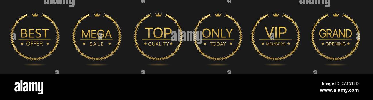 Goldenen Kranz Symbole Stock Vektor