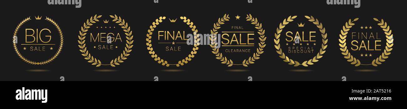 Goldenen Kranz Symbole Stock Vektor