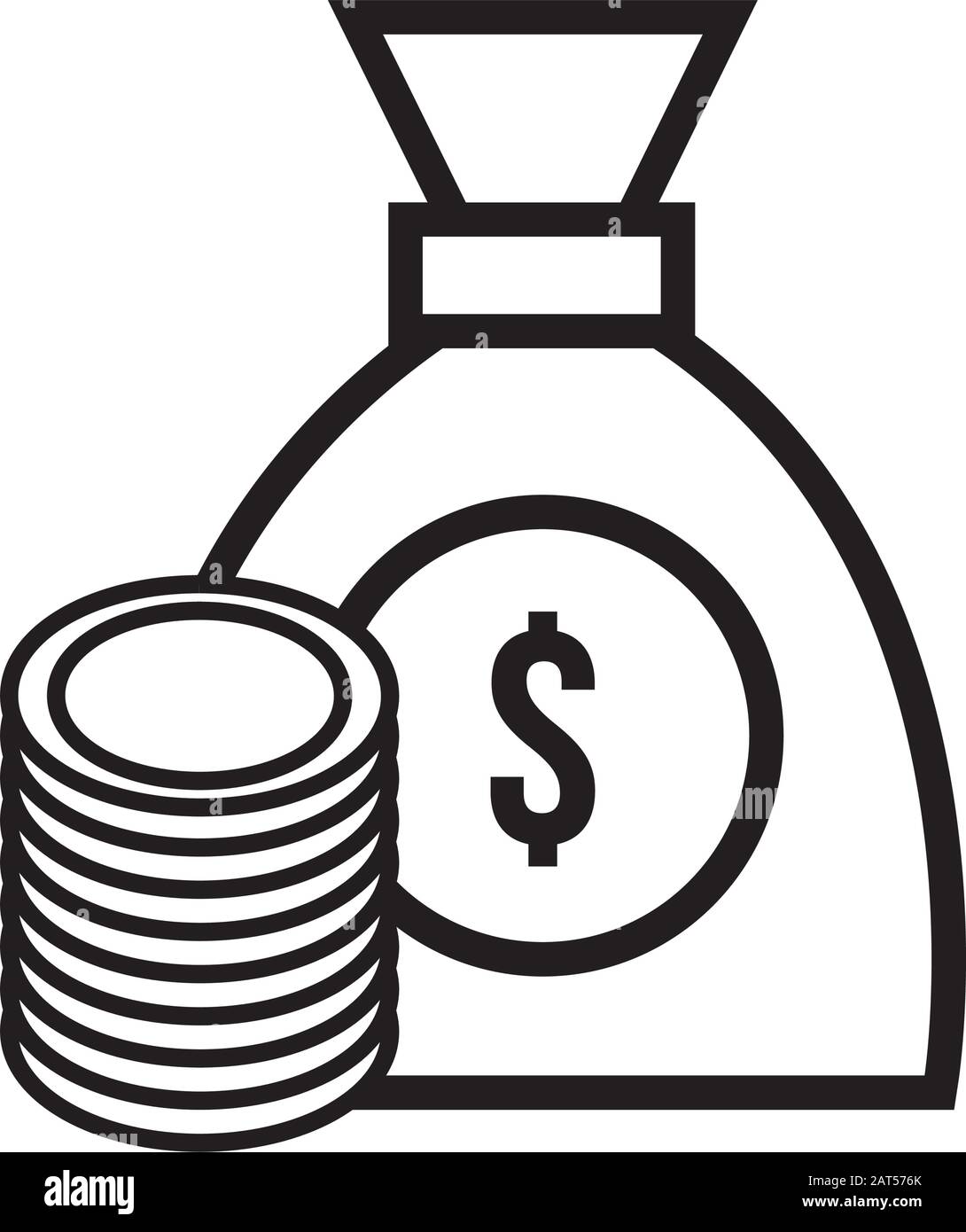 Geld Dollar bag isolierte Symbol Stock Vektor