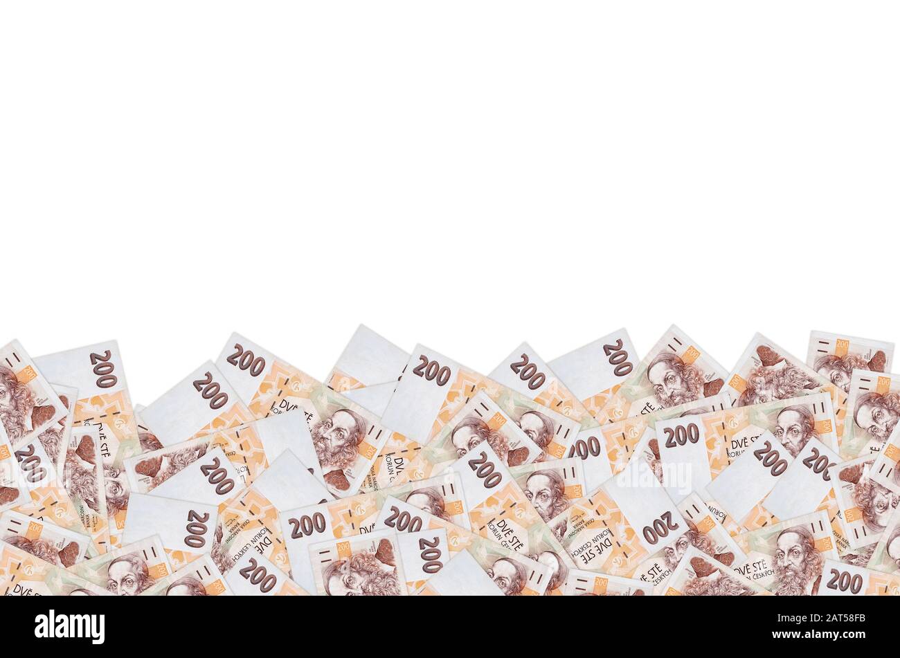 Jan Amos Komensky Portrait von Tschechischen Geld 200 Tschechische Korun Bank Note. Korun ist die nationale Währung der Tschechischen 1998 Stockfoto