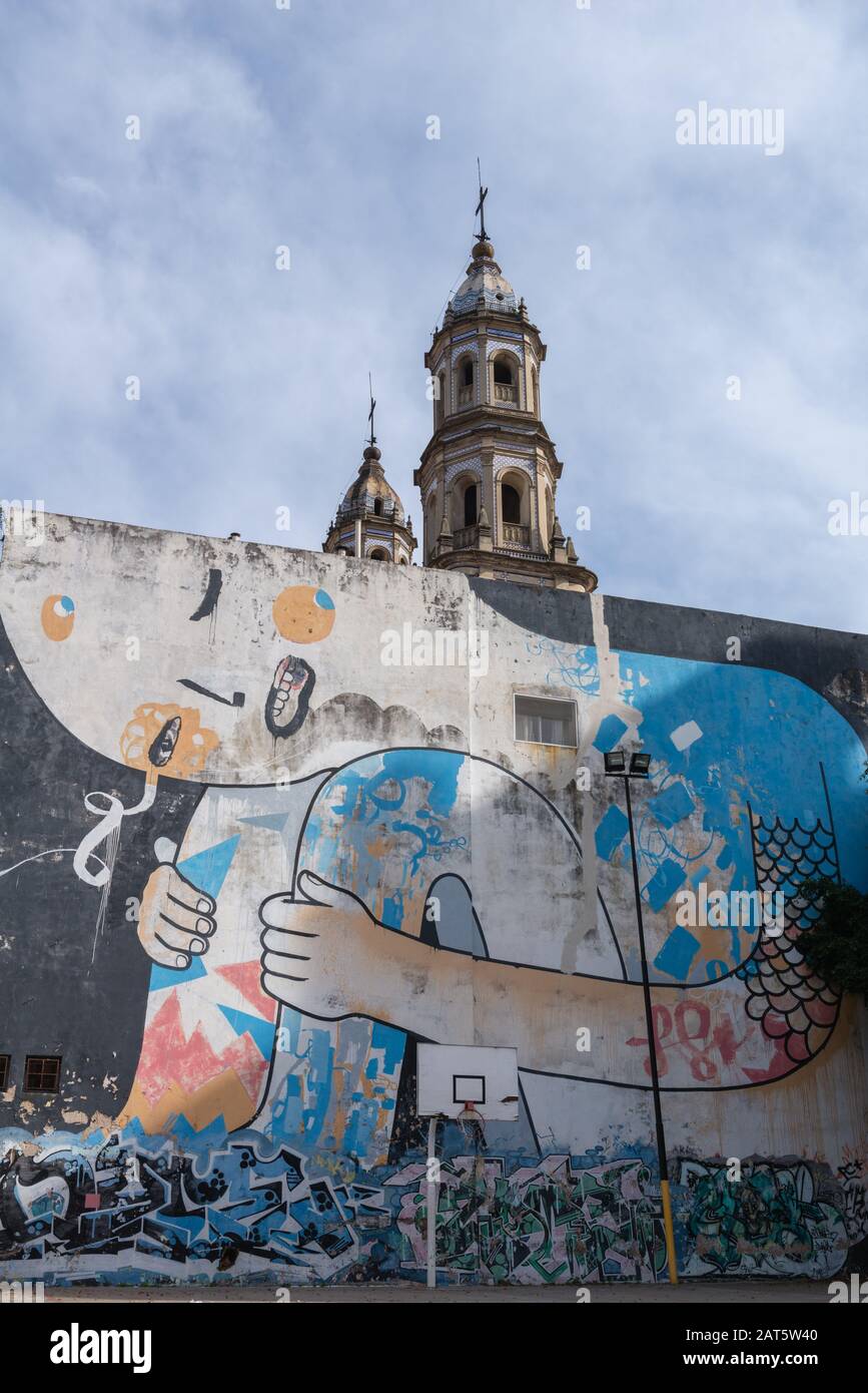 Graffiti im Stadtteil San Telmo, Buenos Aires, Argentinien, Lateinamerika Stockfoto