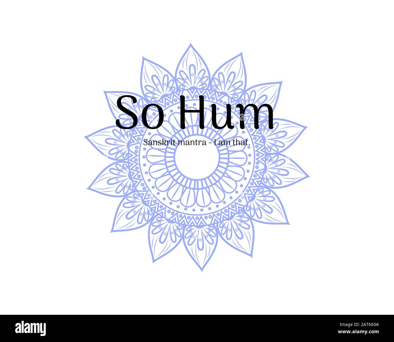 Also Hum Sanskrit Mantra, was übersetzt "Ich bin das" bedeutet. Stockfoto