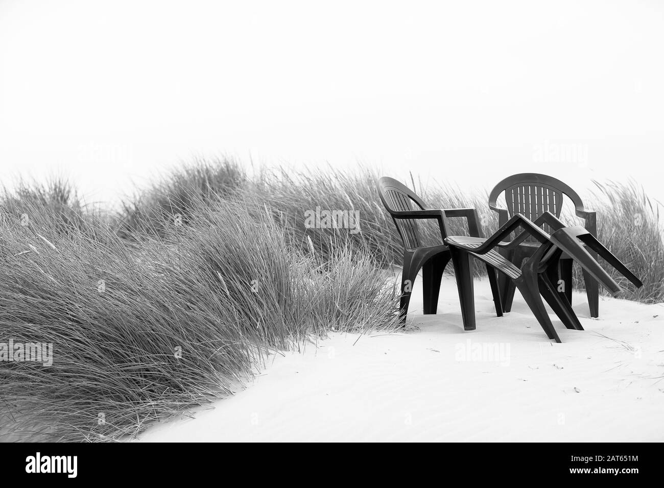 Strand oder Strand, Wasser, Sand, Dünen, Kambersande. Stockfoto