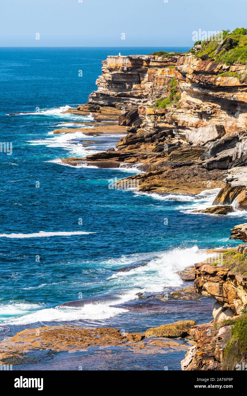 Panoramablick auf coogee zum bondi Costal Walk, Sydney Stockfoto