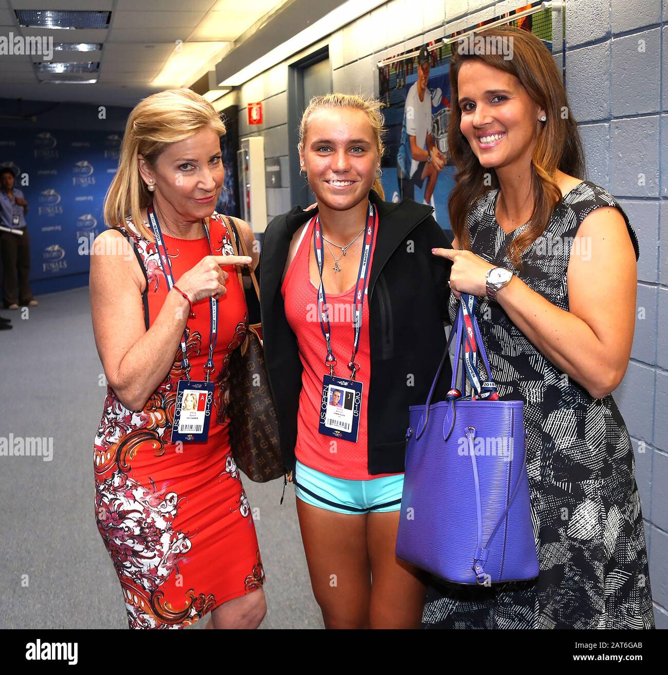 Melbourne, Australien. Januar 2020. Melbourne Park Australian Open Day 11 30/01/20 FLUSHING MEADOW, NY, ASHE STADIUM, US OPEN GIRLS' FINALIST, SONYA KENIN MIT DEN ANDEREN SOUTH FLORIDIANS CHRIS EVERT UND MARY JOE FERNANDEZ Photo International Sports Fotos Ltd Credit: Roger Parker/Alamy Live News Stockfoto