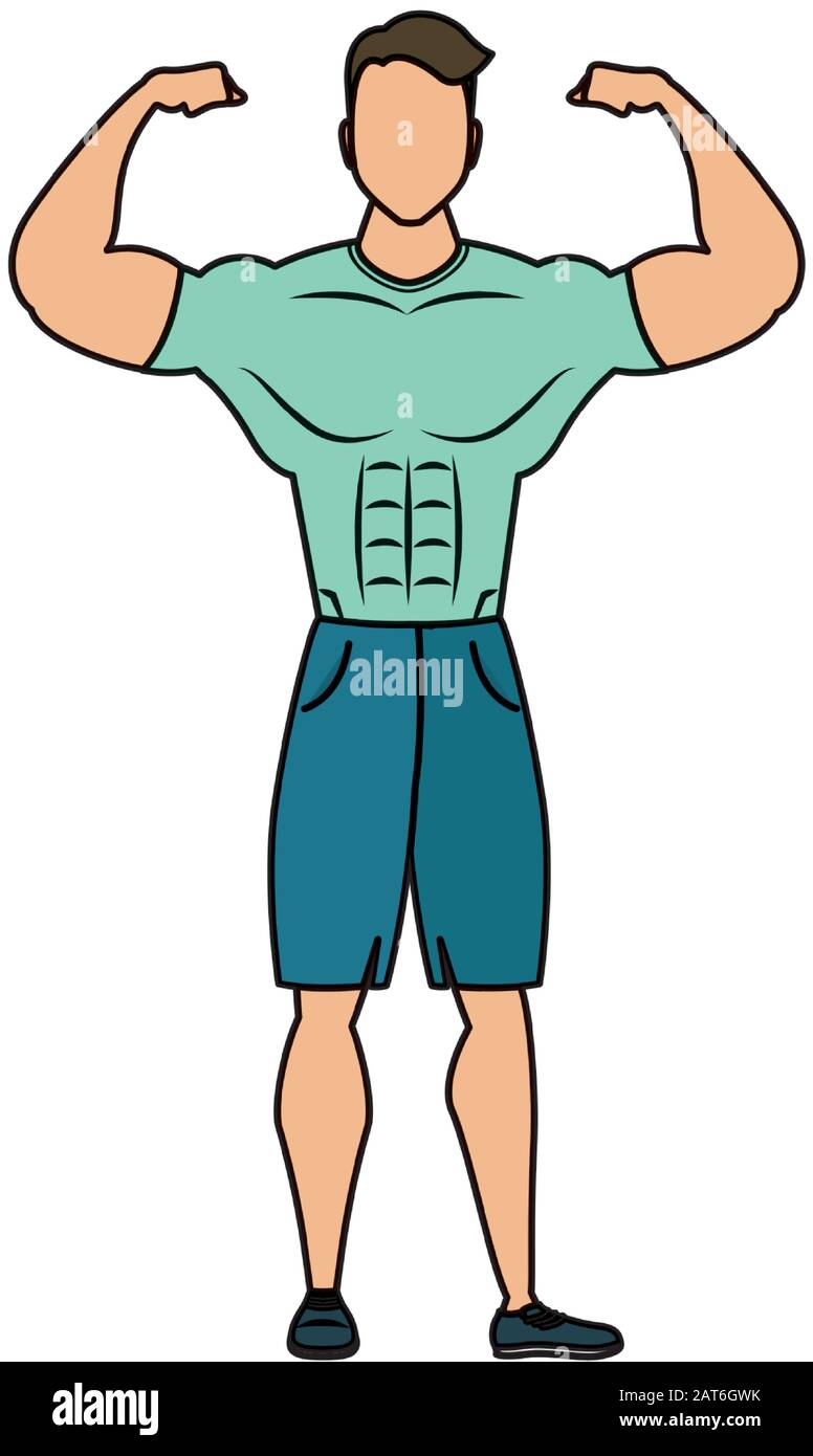 Junger Starker Mann Sportlerfigur Stock Vektorgrafik Alamy