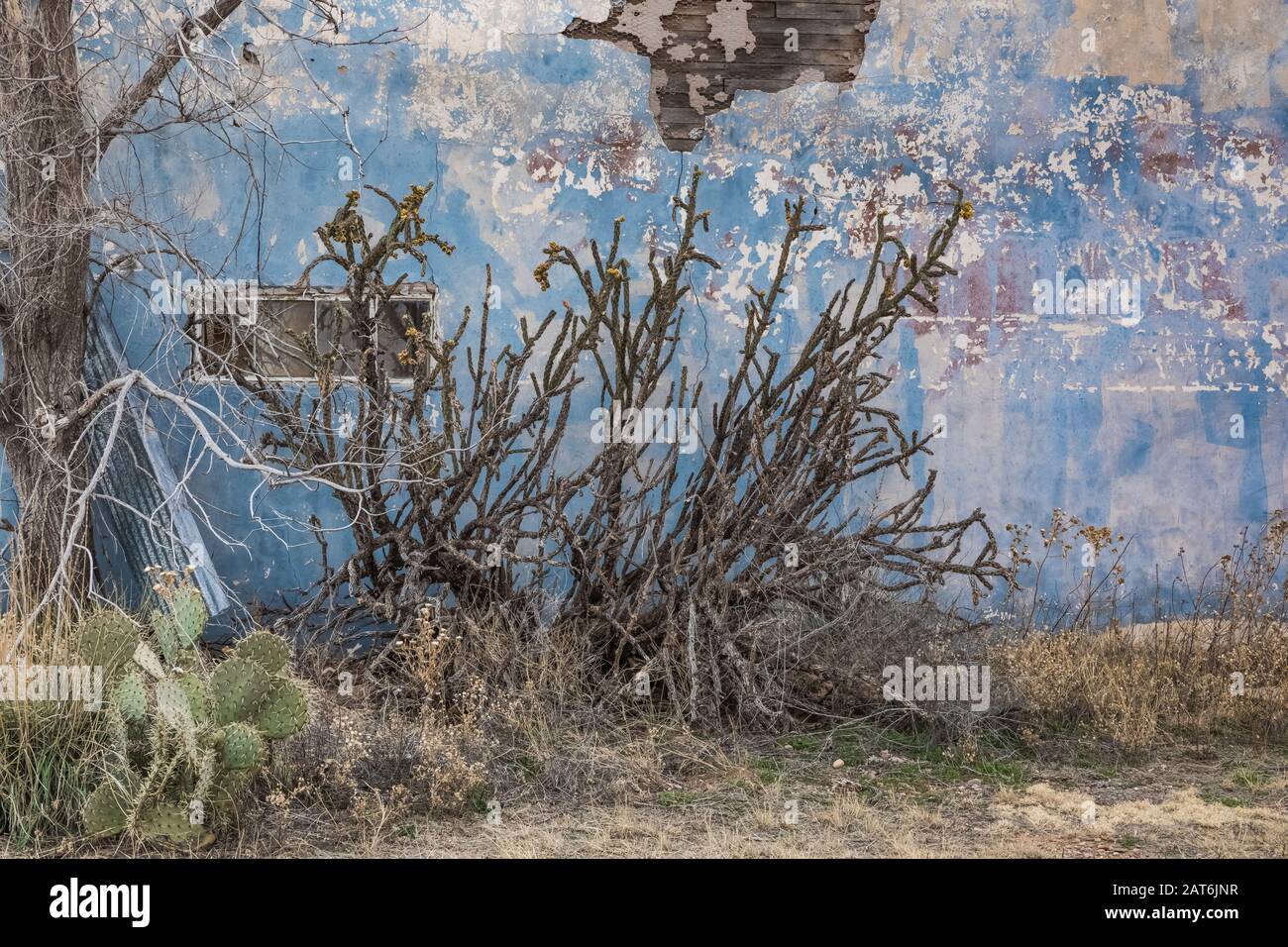 Verlassenes adobe-gebäude entlang Der Historischen Route 66 in San Jon, New Mexico, USA [keine Eigentumsfreigabe; nur für redaktionelle Lizenzierung verfügbar] Stockfoto