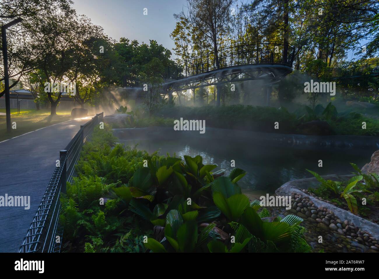 Titiwangsa Lake Recreational Park in Kuala Lumpur am Morgen Stockfoto