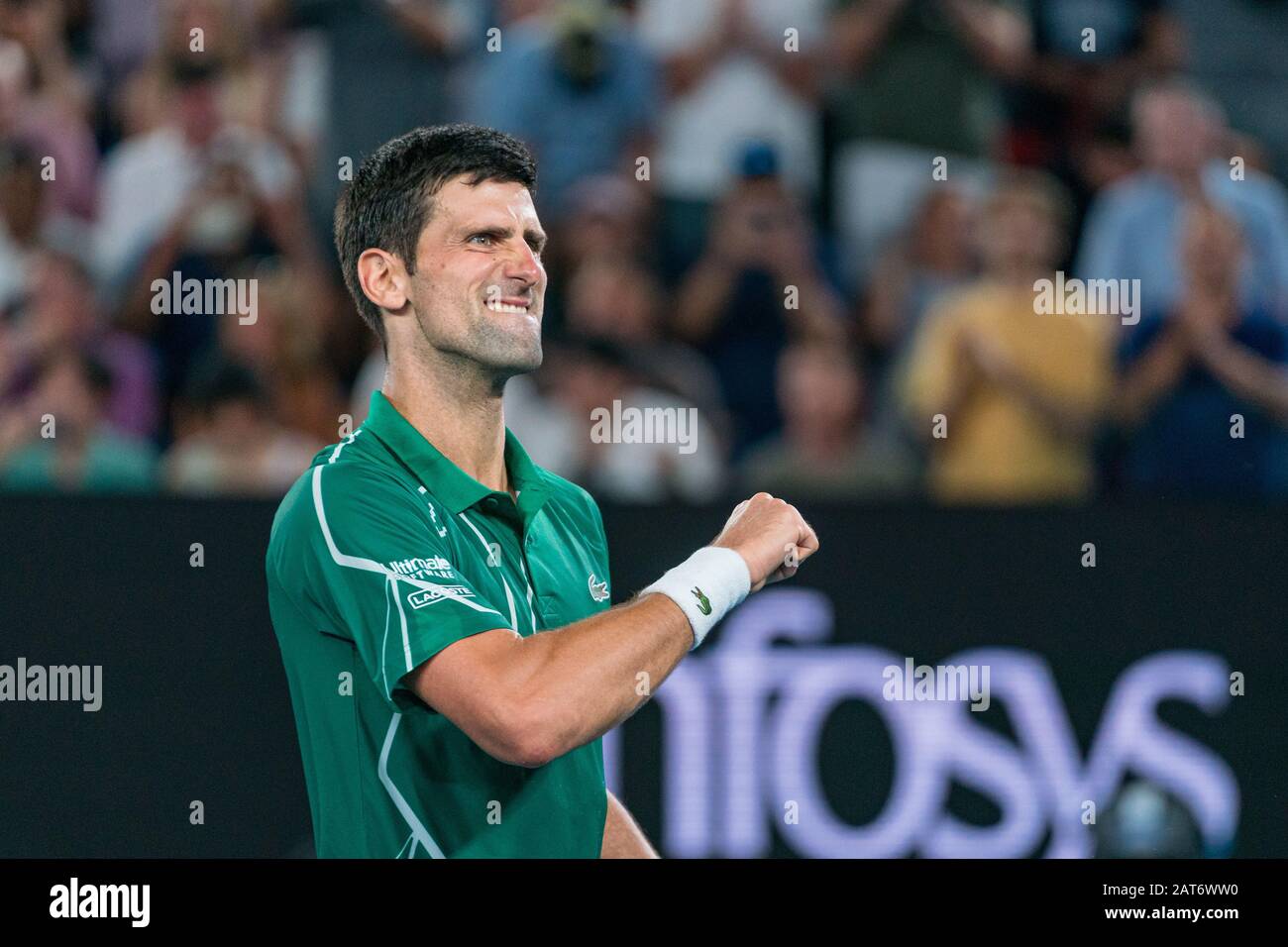 Melbourne, Australien. Januar 2020. Novak Djokovic aus Serbien beim Match 2020 Australian Open Tennis Championship Day 11 im Melbourne Park Tennis Center, Melbourne, Australien. Januar 2020. ( © Andy Cheung/ArcK Images/arckimages.com/UK Tennis Magazine/International Sports Fotos) Credit: Roger Parker/Alamy Live News Stockfoto