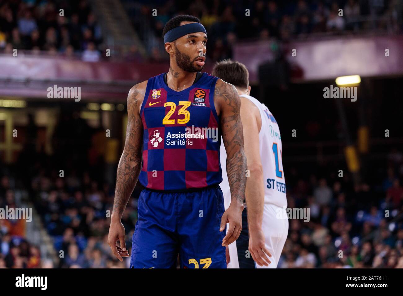 Barcelona, SPANIEN - 30. JANUAR: Malcom Delaney vom FC Barcelona im Einsatz beim Basketballspiel der Euroleague zwischen dem FC Barcelona Lassa und Zenit St. Petersburg in Palau Blaugrana am 30. Januar 2020 in Barcelona, Spanien. (Foto nach DAX/ESPA-Images) Stockfoto