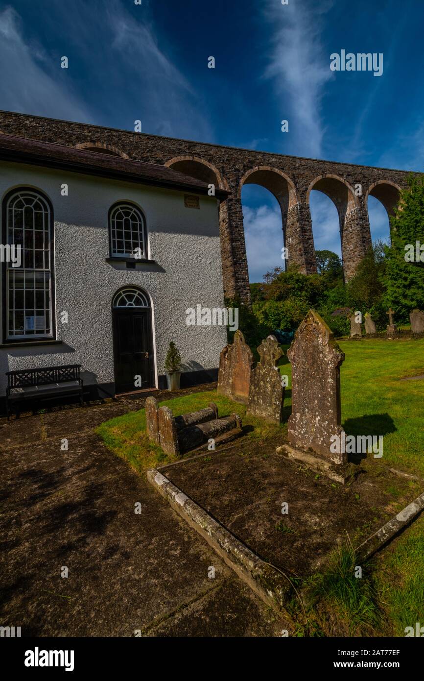 Cynghordy Viaduct & Chapel, Carmarthenshire, Wales Stockfoto