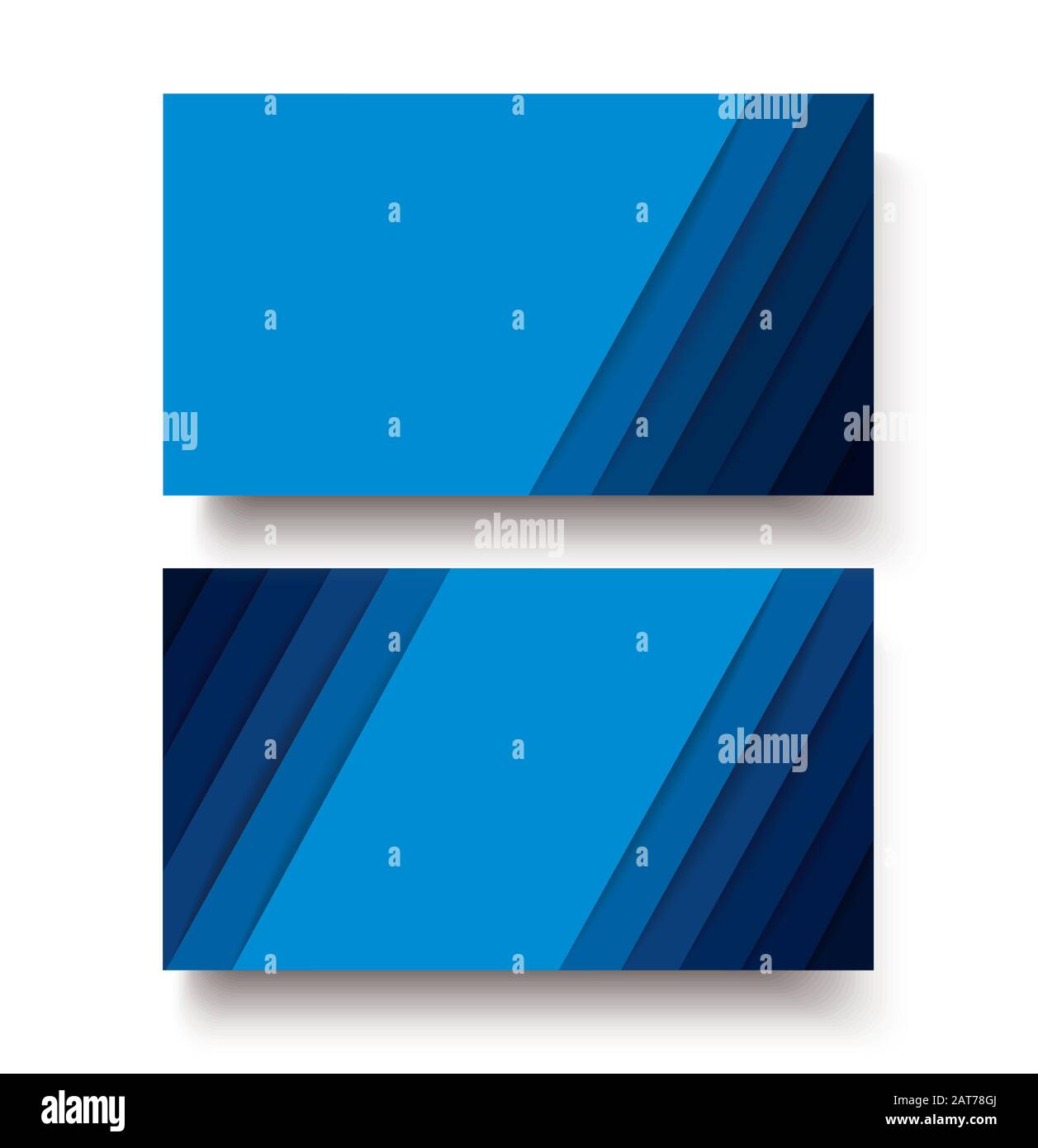 Moderne, blaue Linien, doppelseitige Visitenkartenvorlage Stockfoto