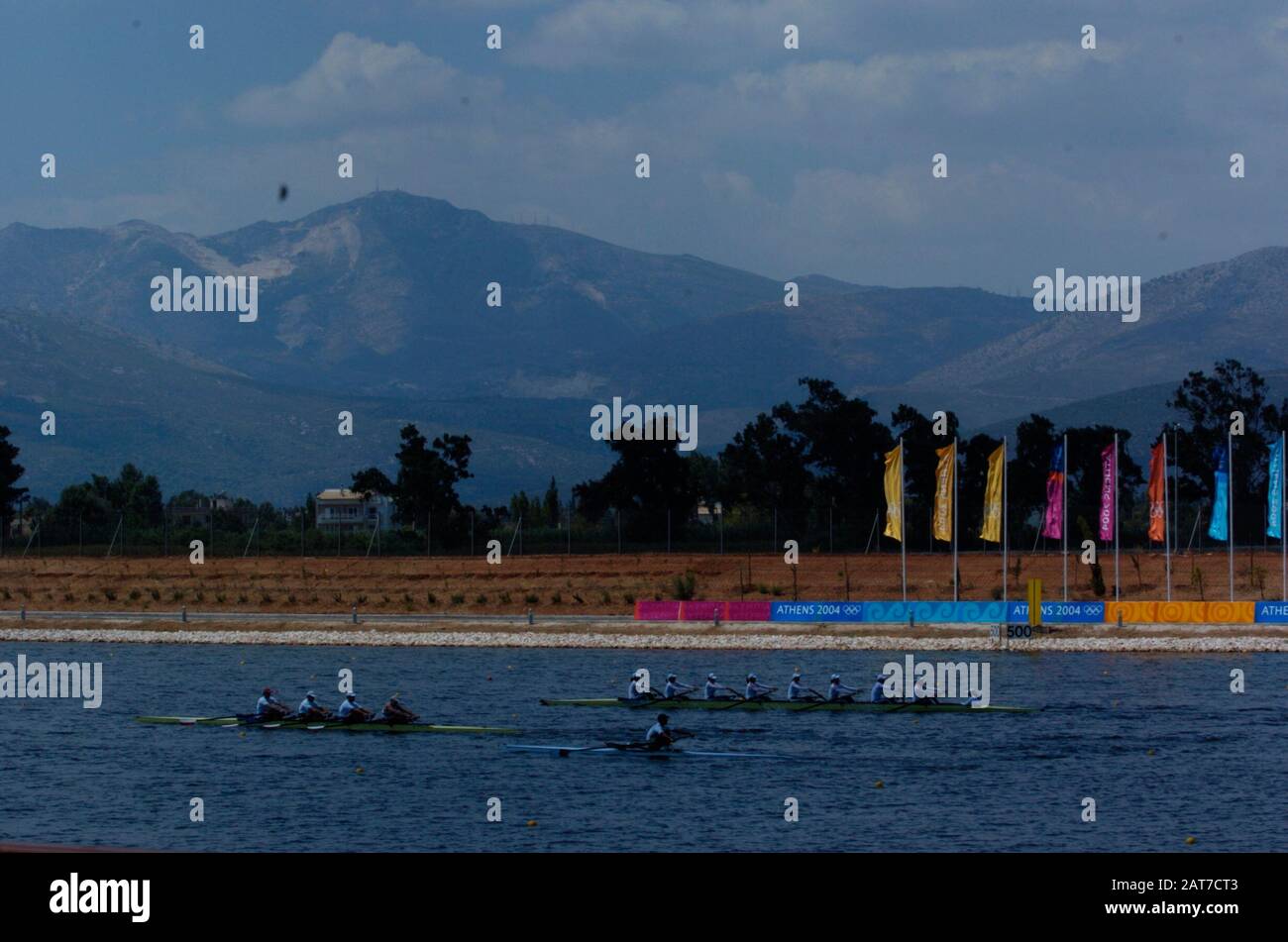 20040817 Olympische Spiele Athen Griechenland [Rudern] Schinias - Foto Peter Spurrier Images@intersport-images.com Tel. +44 7973 819551 [Pflichtgutschrift Peter Spurrier/ Intersport-Bilder] Stockfoto