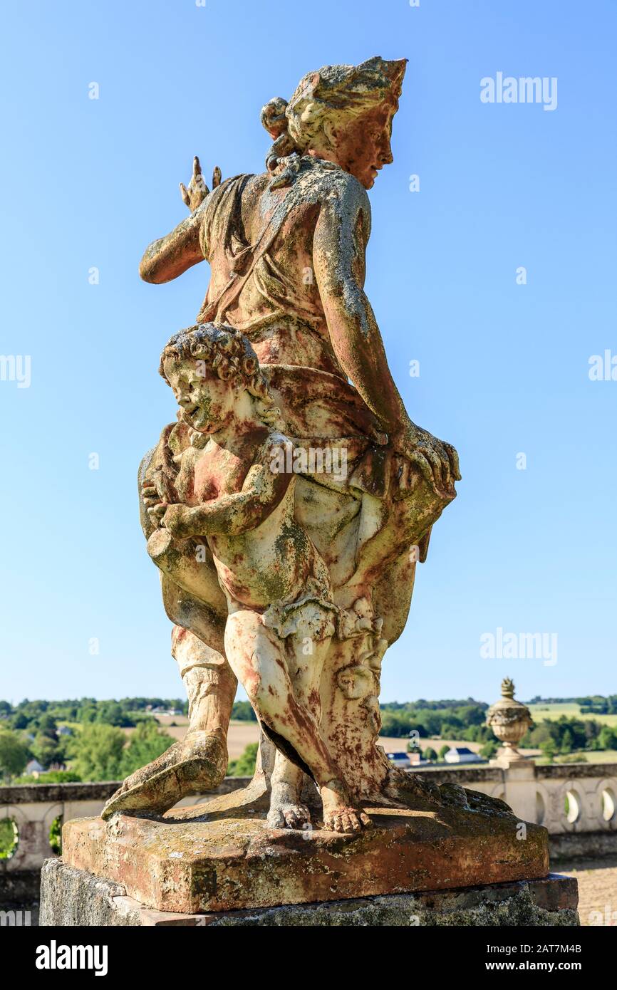 Frankreich, Indre, Berry, Valencay, Chateau de Valencay Park und Gärten, Hamadryade-Statue im Jardin de la Duchesse // Frankreich, Indre (36), Berry, Val Stockfoto