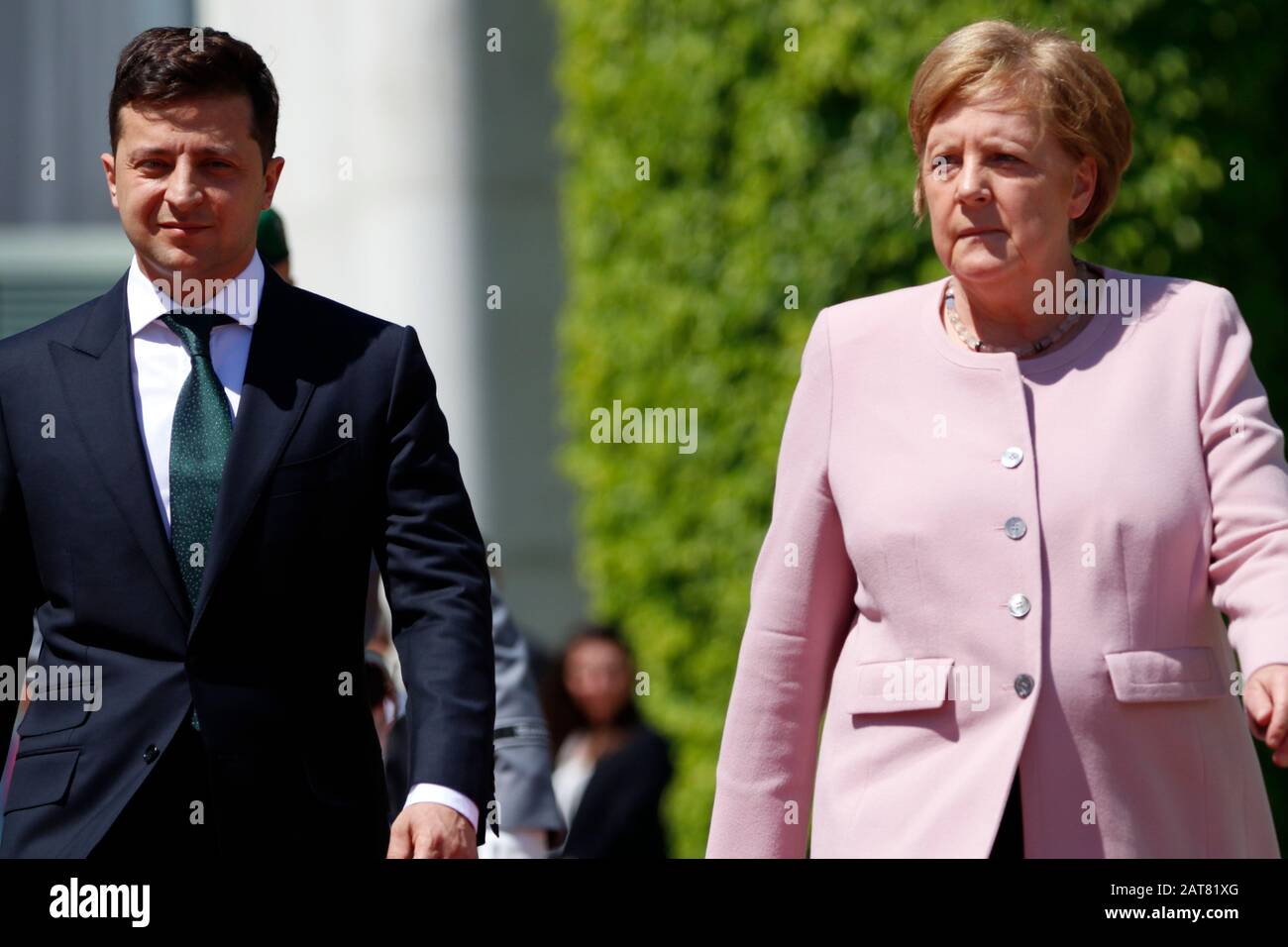 Wolodymyr Selensky, Angela Merkel-Treffen der Dt. Bundeskanzlerin mit dem ukrainischen Praesidenten, Bundeskanzleramt, 18. Juni 2019, Berlin/Volody Stockfoto