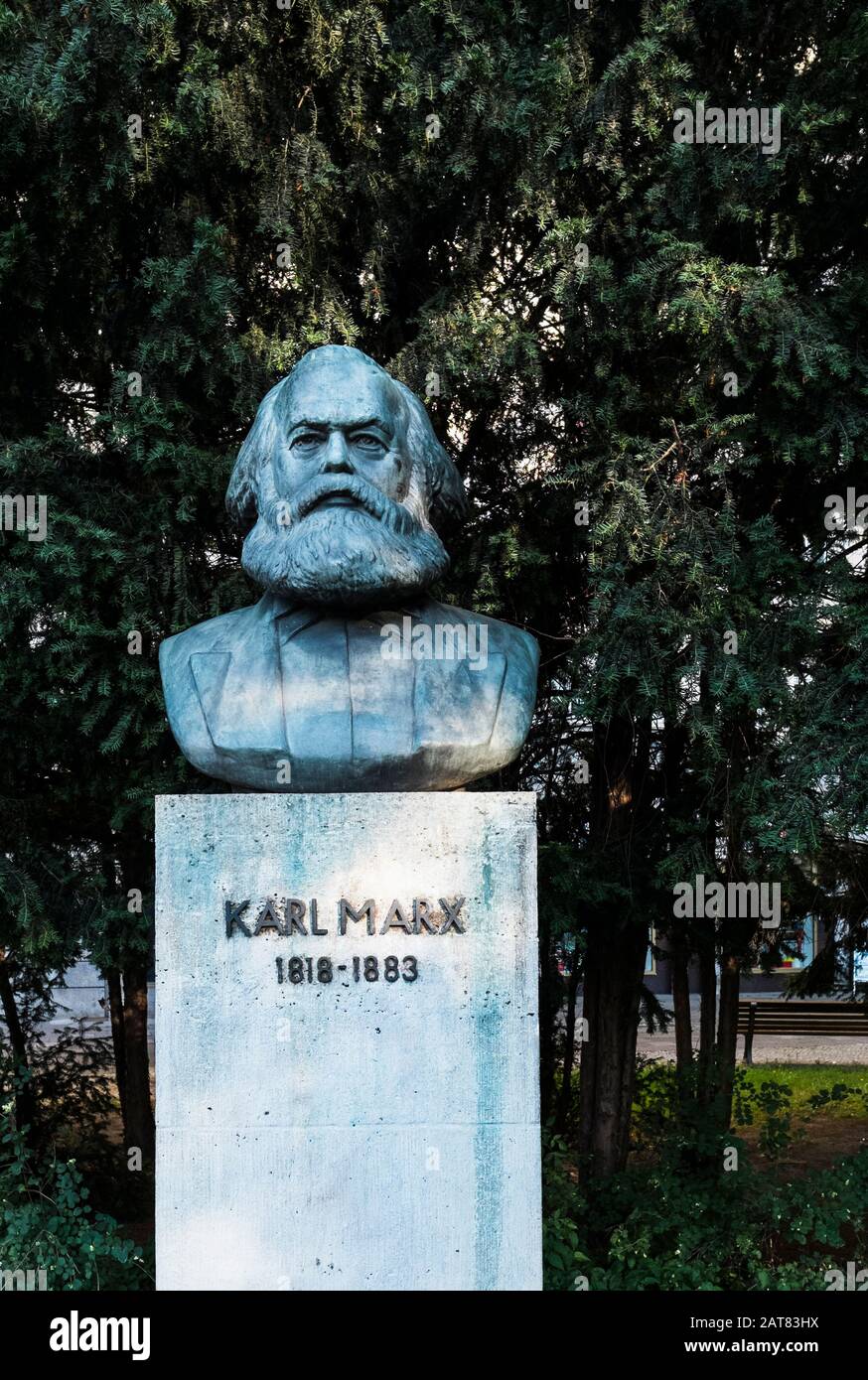 Karl marx, Bronzebüste, Denkmal Stockfoto