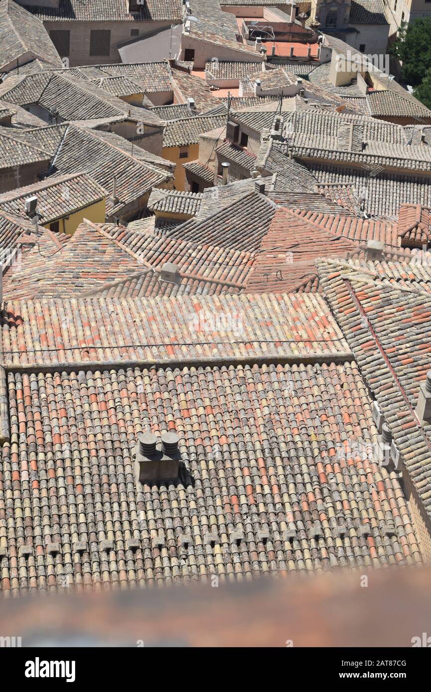Dächer in Toledo. Spanien. Luftansicht. Stockfoto