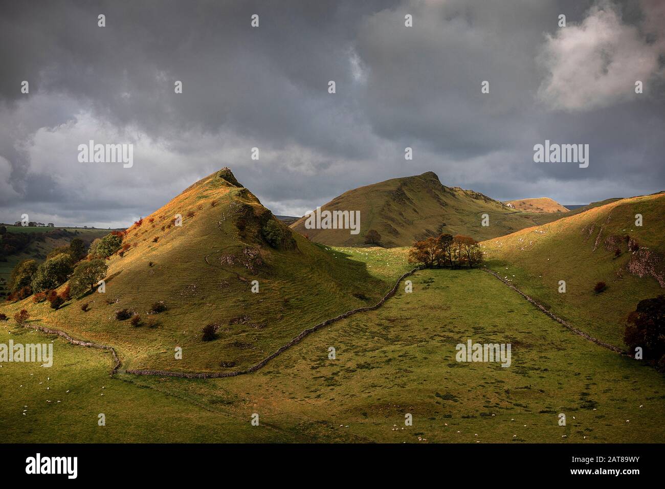 Blick auf den Park House Hill Chrome Hill Peak District Stockfoto