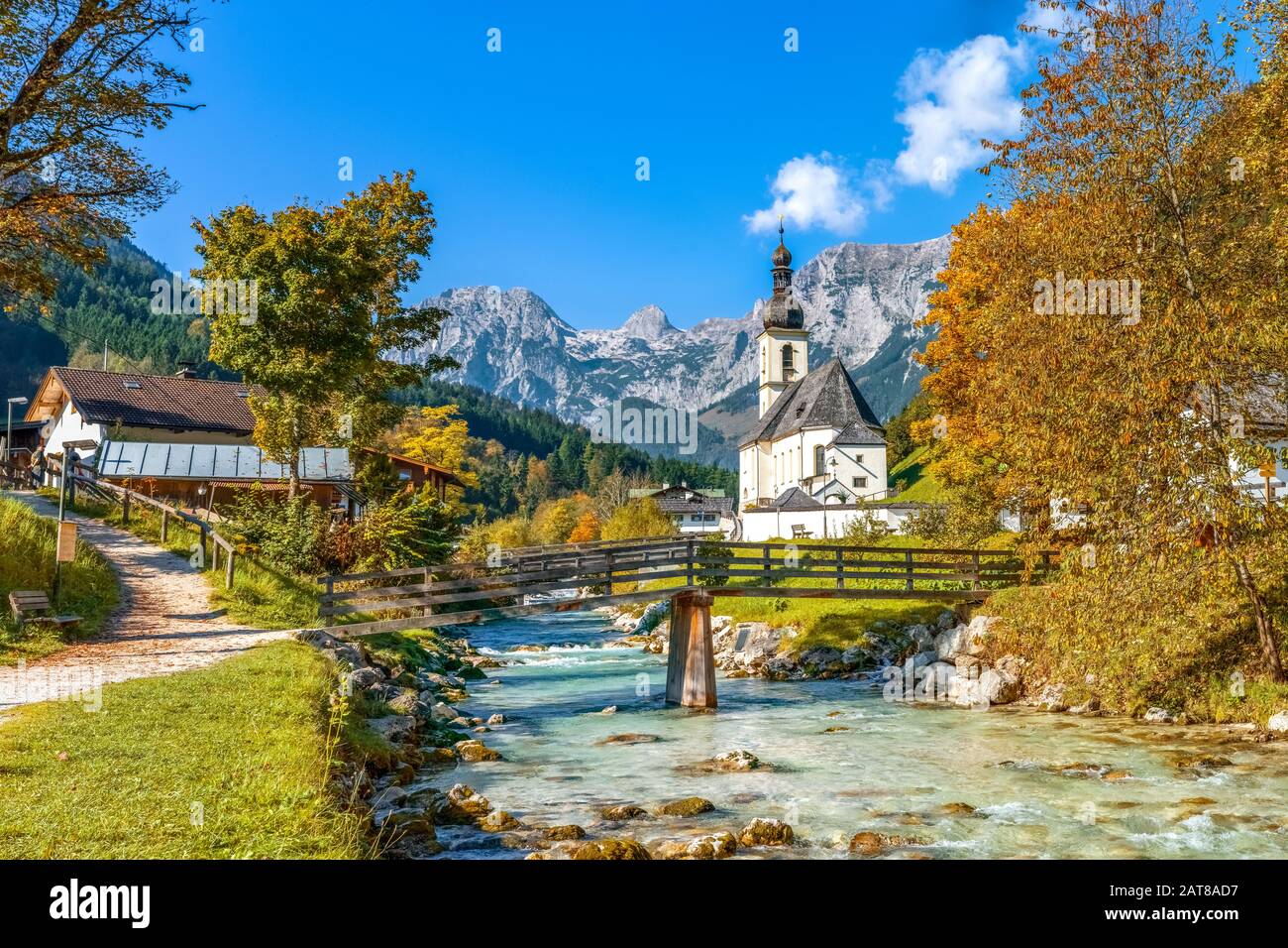 Kirche in Ramsau, Berchtesgaden, Bayern, Deutschland Stockfoto