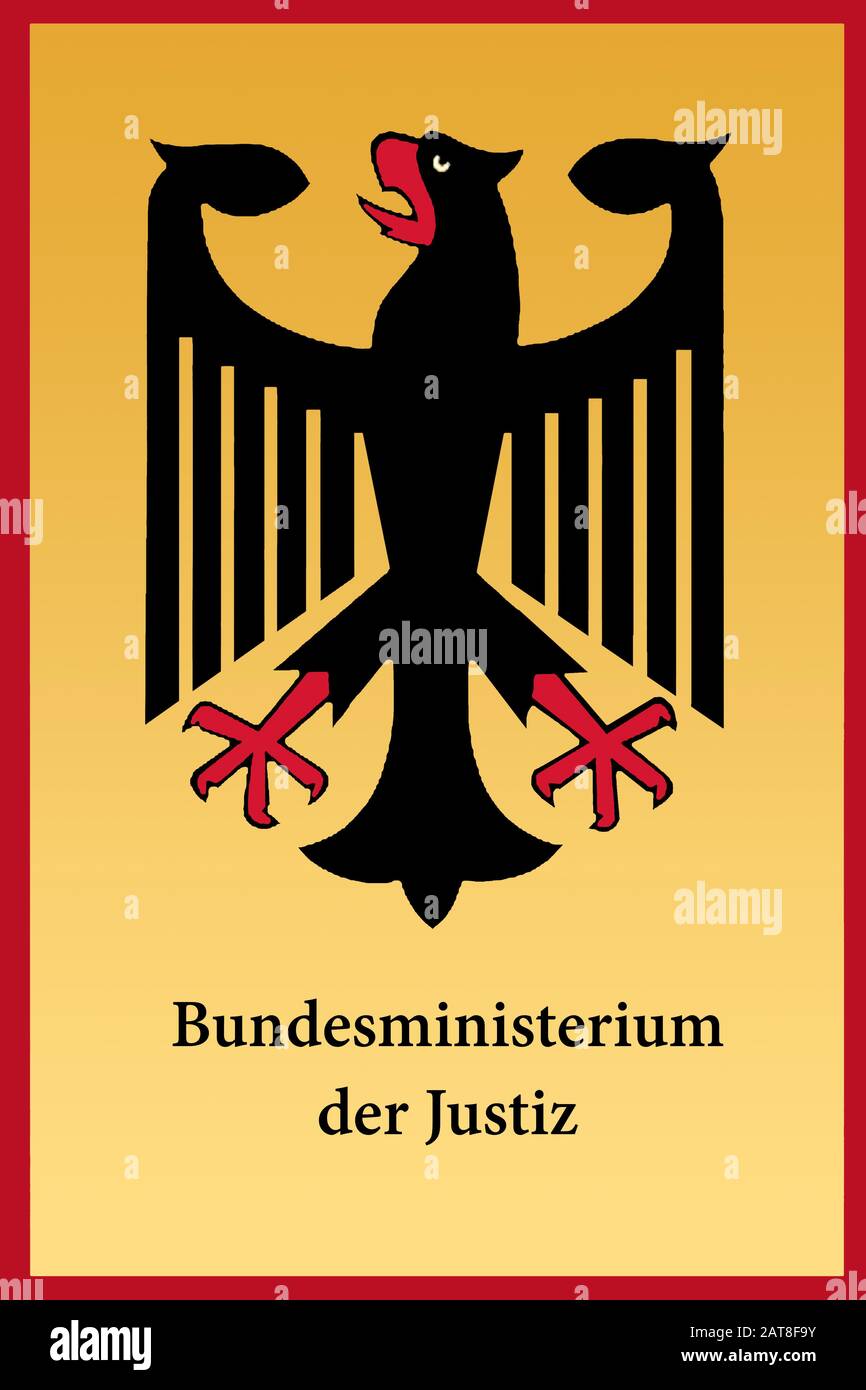 Unterschreiben Sie das Bundesjustizministerium Stockfoto