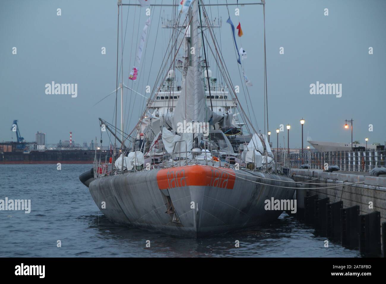 Tara das französische Forschungsexpeditionskameise-Boot in Yokohama, Japan Stockfoto