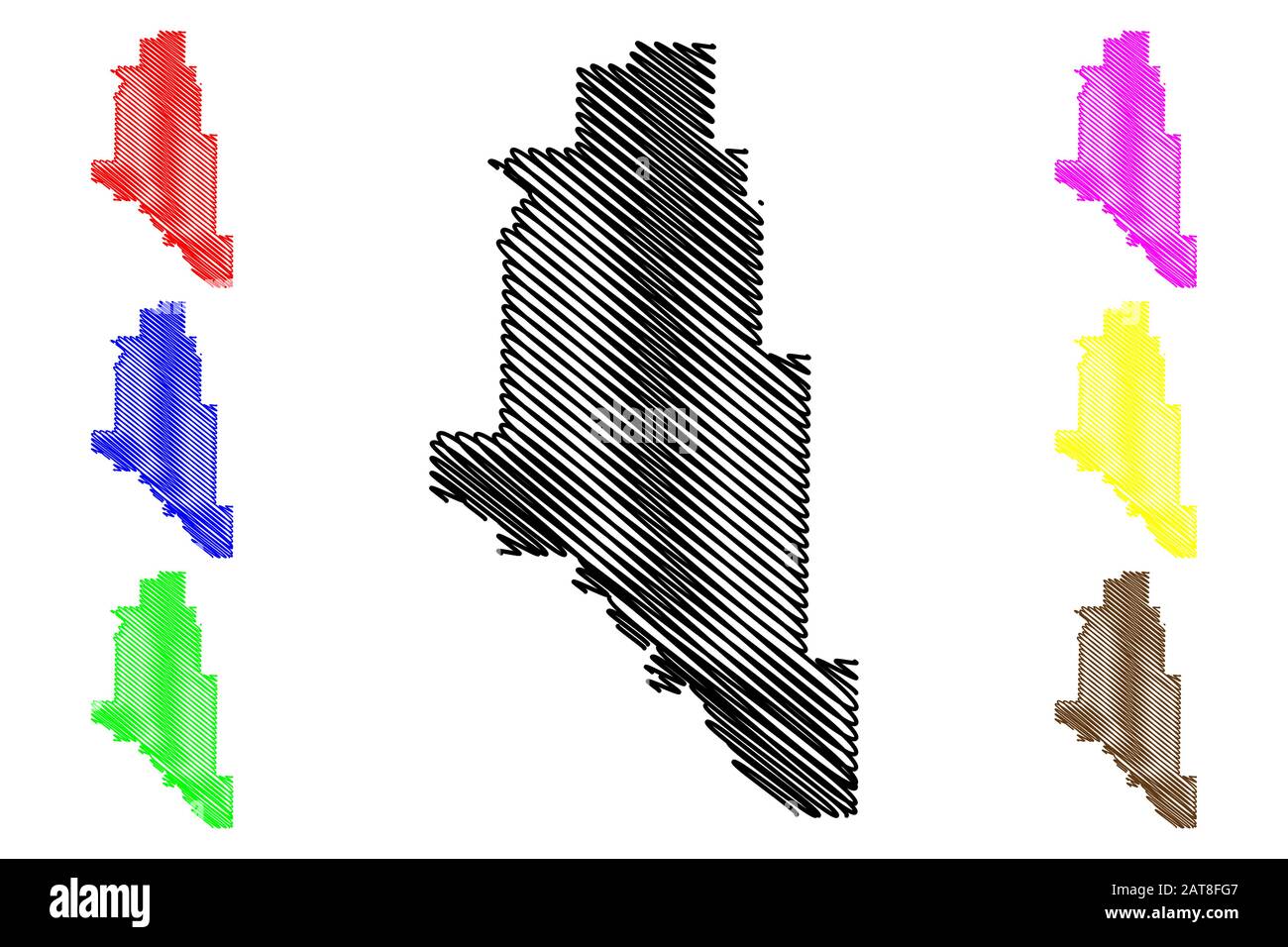 Monroe County, Arkansas (USA County, USA, USA, USA, USA) Karte Vektor-illustration, kritzeln Skizze Monroe Karte Stock Vektor