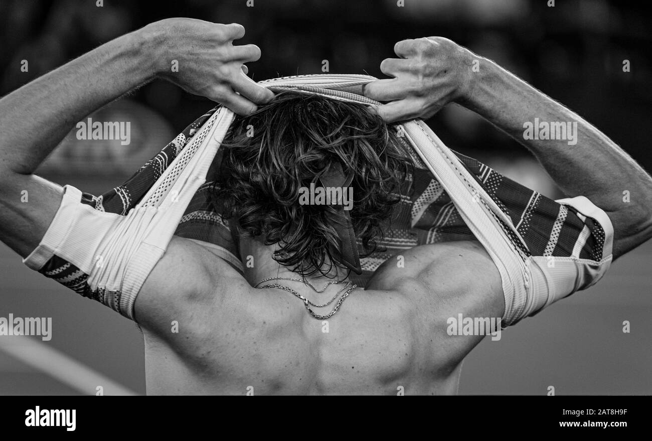 Melbourne, Australien. Januar 2020. Alexander Zverev von Deutschland beim 12-Halbfinalspiel der Australian Open Tennis Championship Day 2020 im Melbourne Park Tennis Center, Melbourne, Australien. Januar 2020. ( © Andy Cheung/ArcK Images/arckimages.com/UK Tennis Magazine/International Sports Fotos) Credit: Roger Parker/Alamy Live News Stockfoto