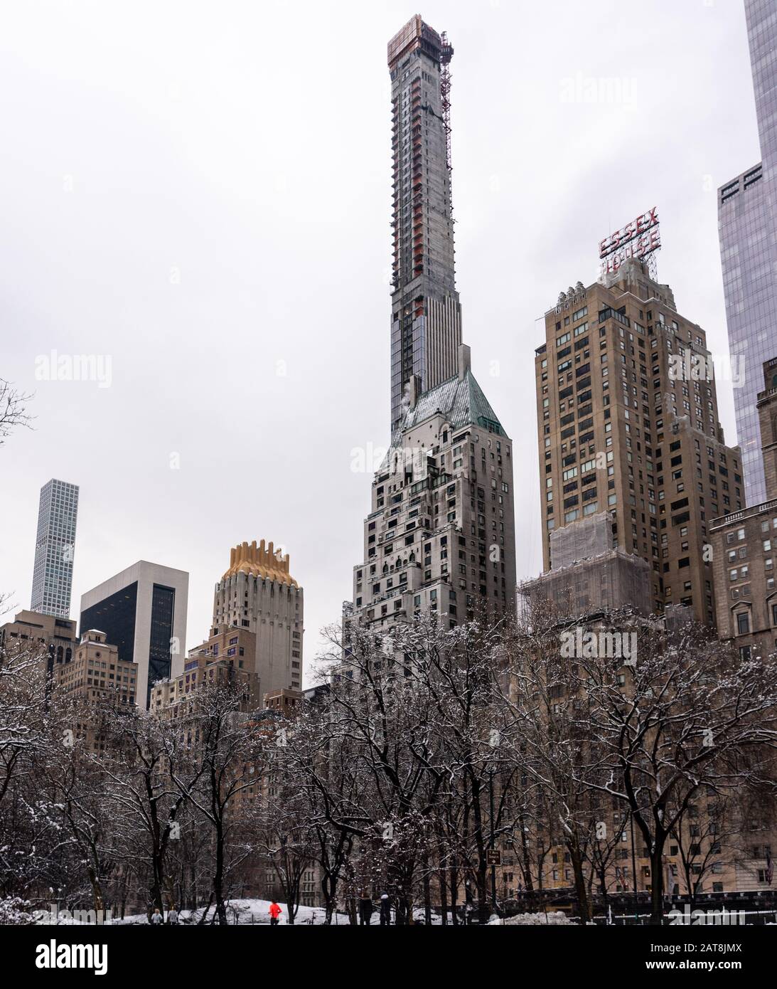 New York, Midtown Manhattan, Milliardärsreihe, einschließlich Central Park South - teuerste Straße der Stadt, mit einem mittleren Verkauf von 9,8 Millionen Stockfoto