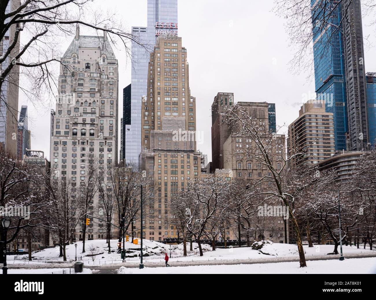 New York, Midtown Manhattan, Milliardärsreihe, einschließlich Central Park South - teuerste Straße der Stadt, mit einem mittleren Verkauf von 9,8 Millionen Stockfoto