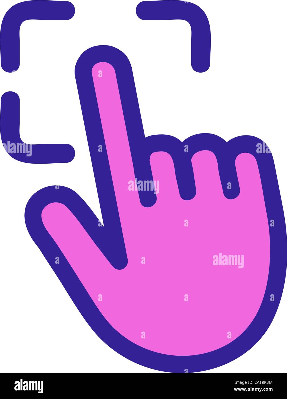 Scannen Sie den Fingersymbol-Vektor. Isolierte Darstellung des Kontursymbols Stock Vektor