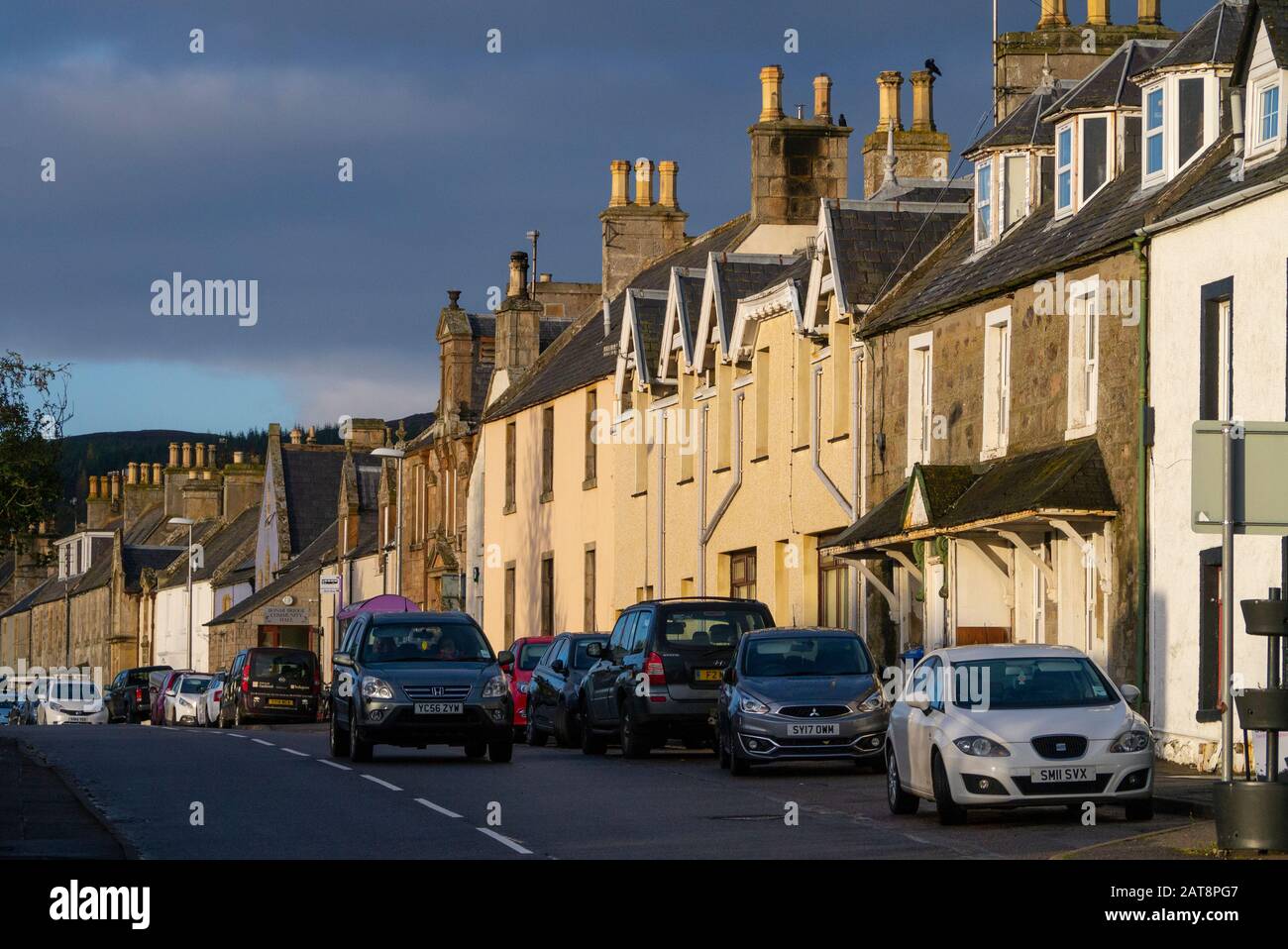 Bonar BRIDGE, SCHOTTLAND, Großbritannien - 11. November 2017 - Street-Szene in Bonar Bridge Sutherland Scotland UK Stockfoto