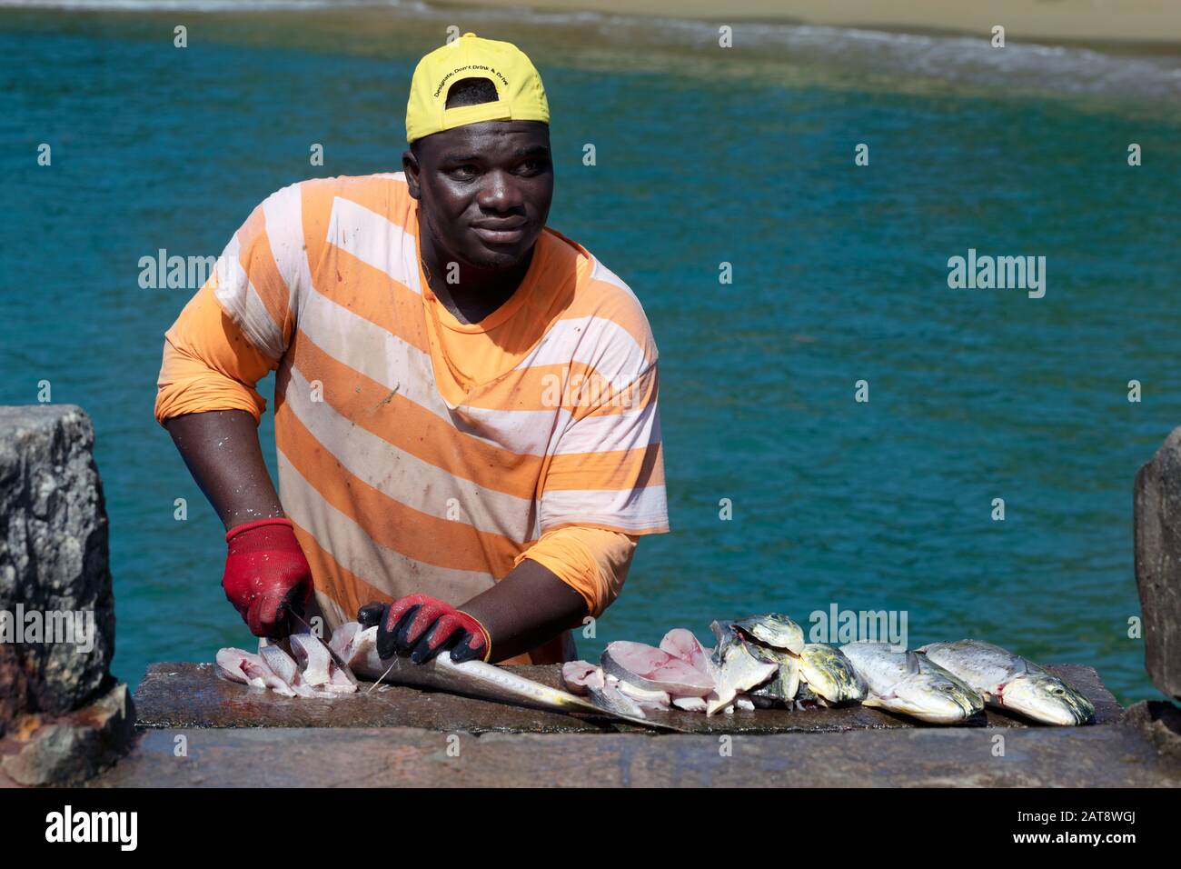 Fischer, Parlatuvier, Trinidad & Tobago Stockfoto