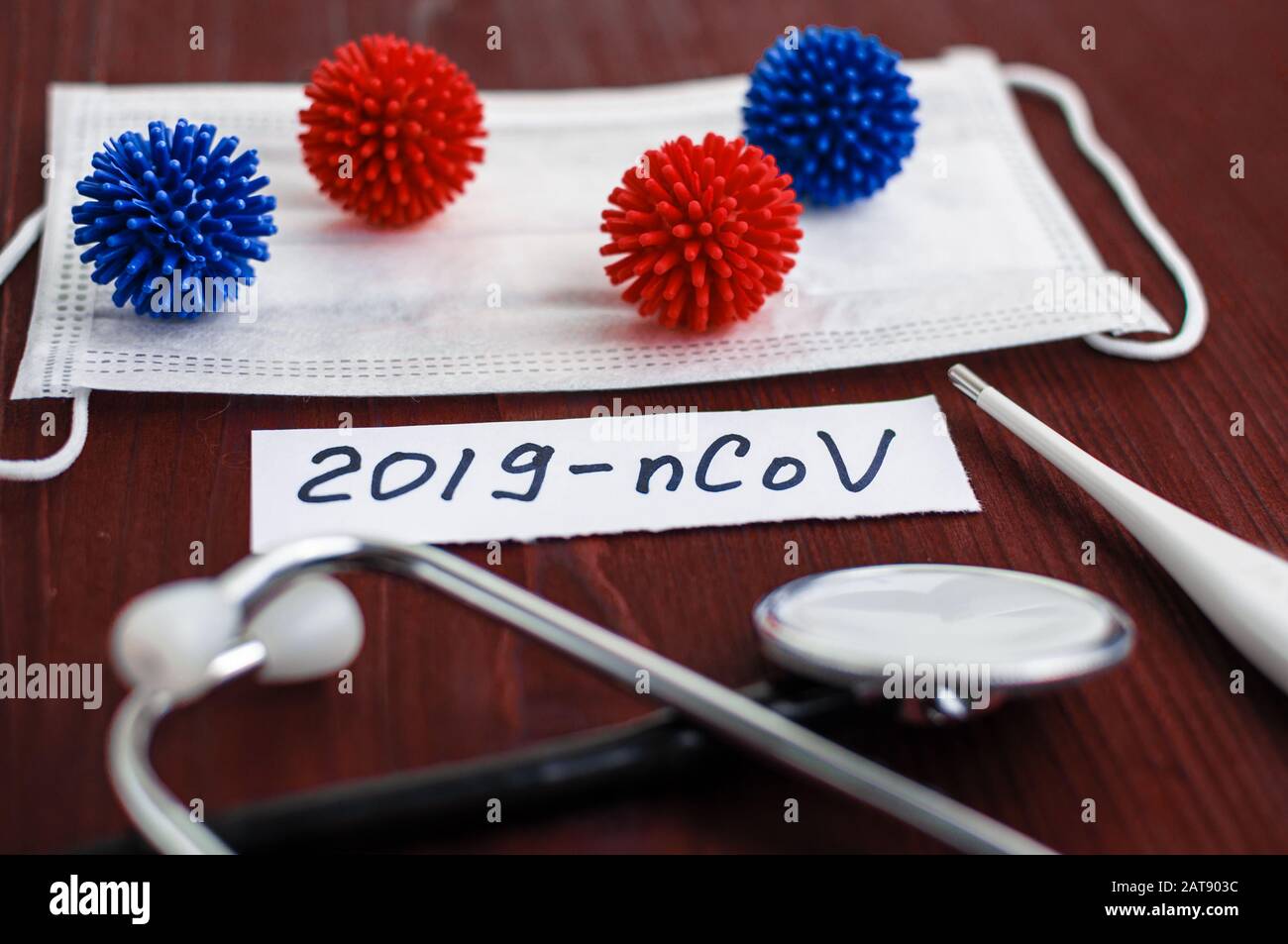 Novel Wuhan coronavirus 2019-nCoV Konzept. Stockfoto