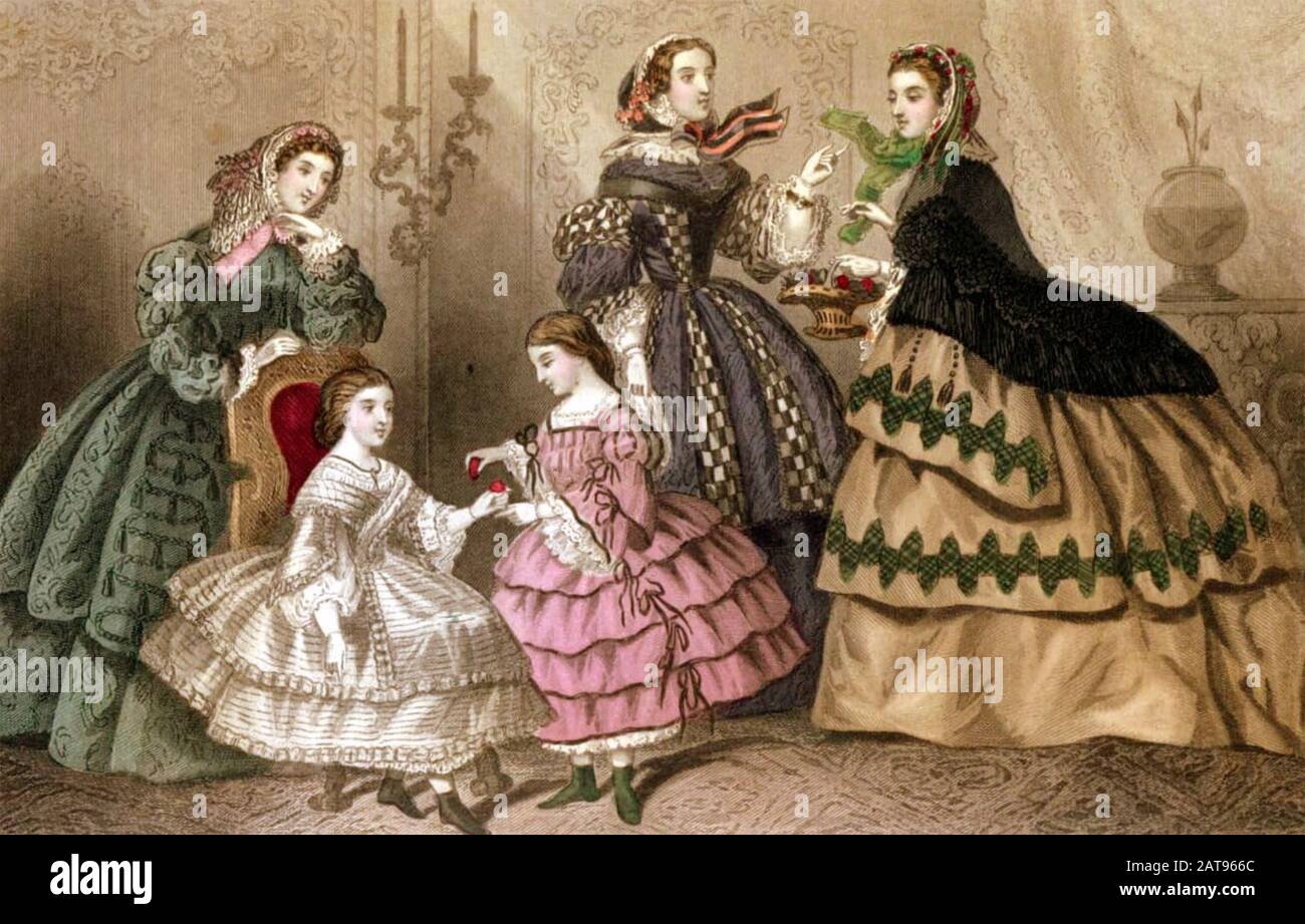 VIKTORIANISCHER MODEPLAKETTE Stockfoto