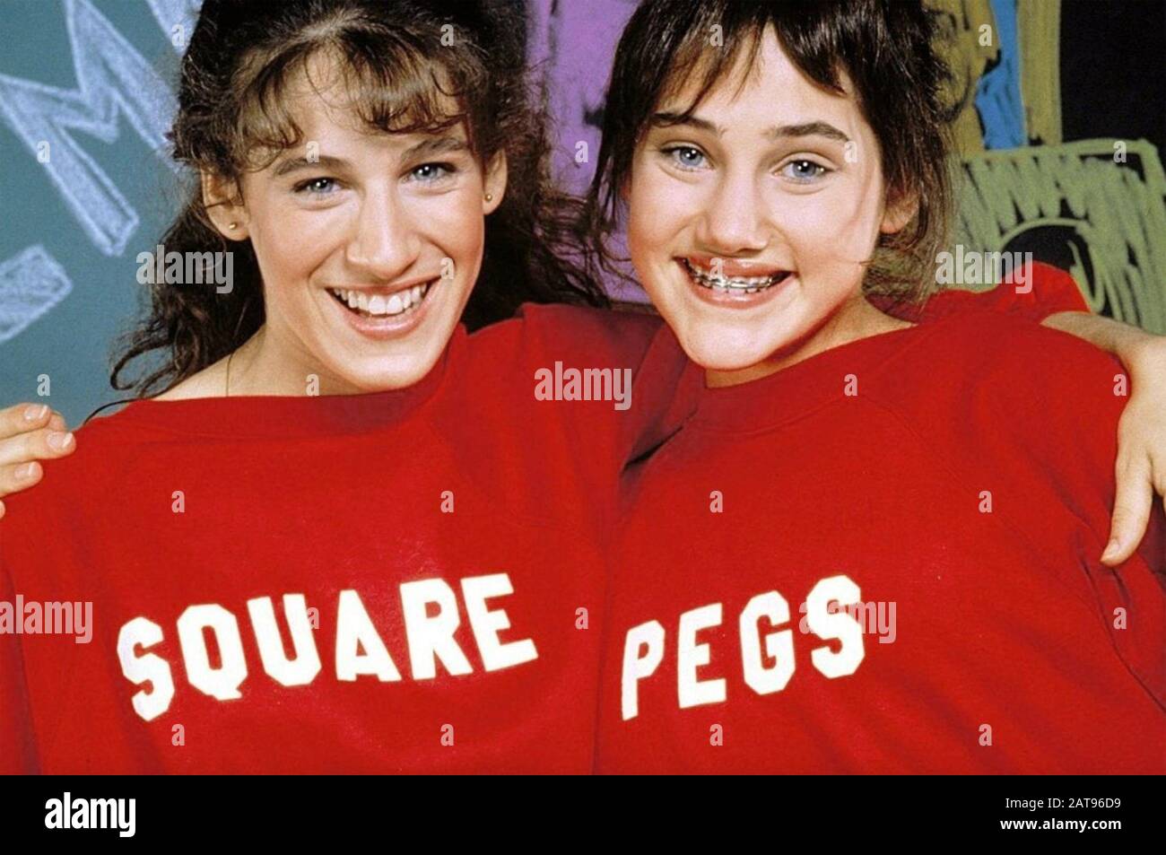 Square PEGS CBS-Fernsehserie 1982-1983 mit Sarah Jessica Parker auf der linken Seite und Amy Linker Stockfoto