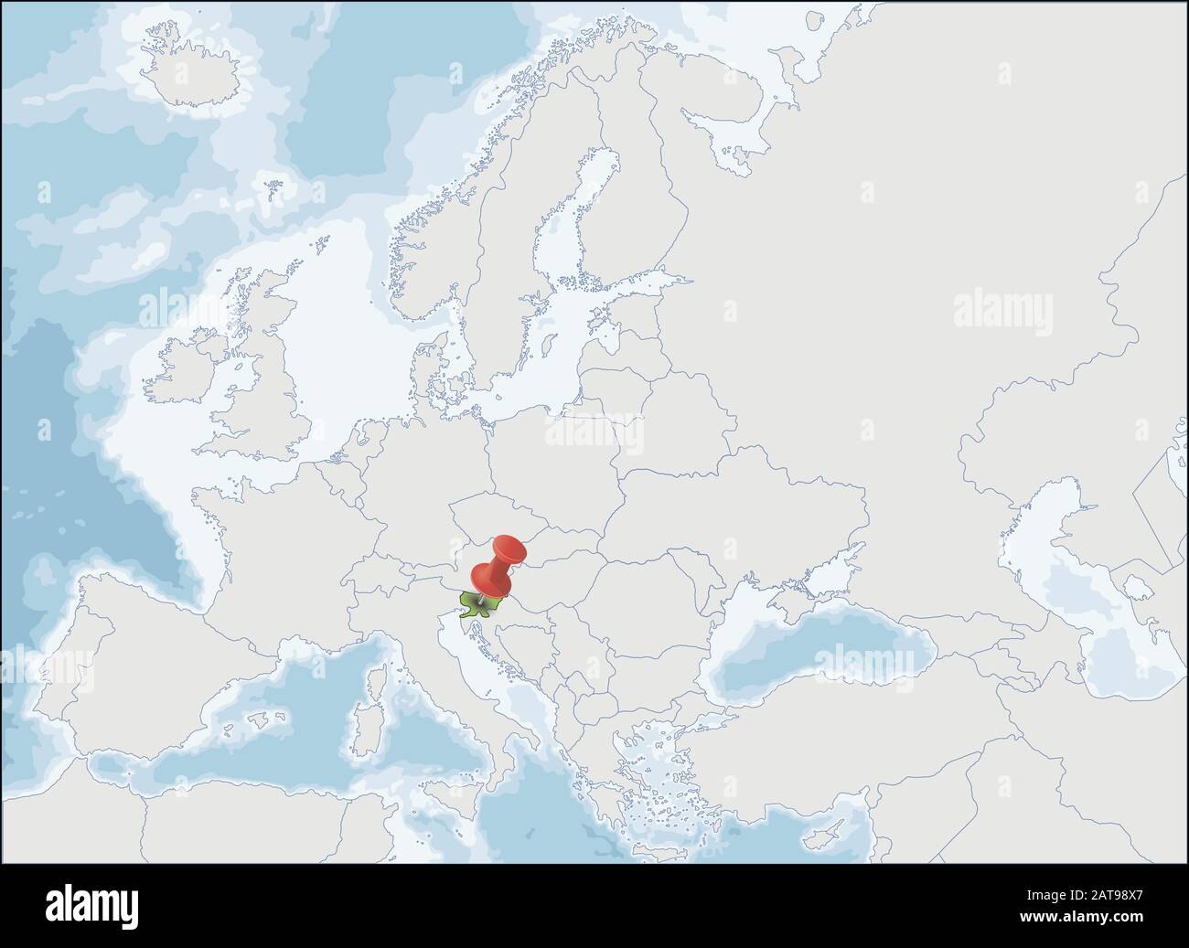 Lage der Republik Slowenien auf der Europakarte Stock Vektor