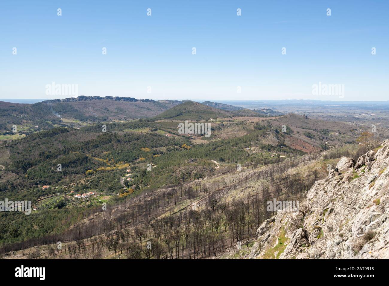 Castelo de Vide Blick in die Burgmauern von Marvao Stockfoto