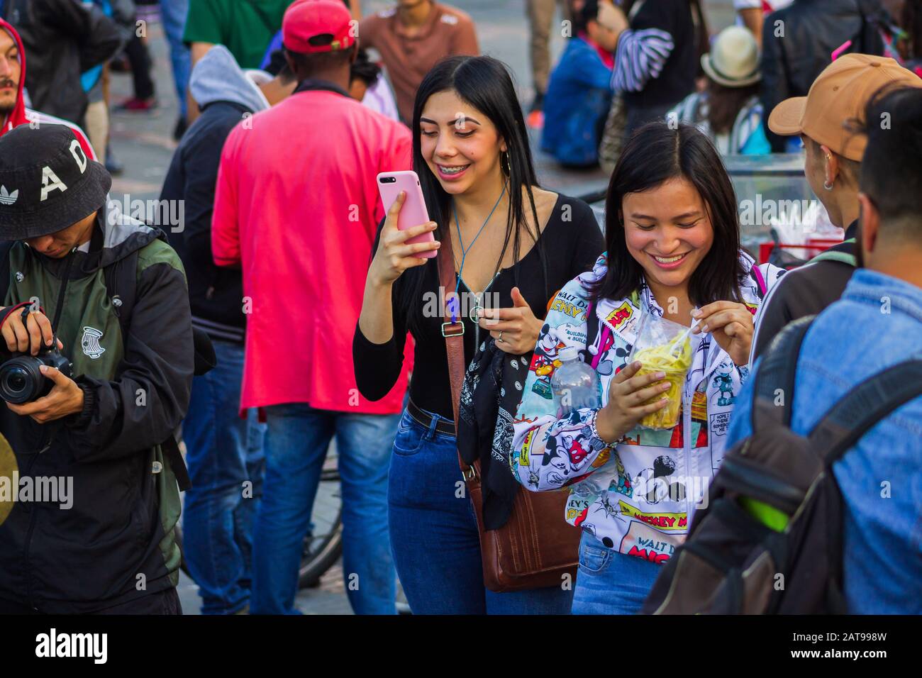 Nationaler Streik In Kolumbien Gegen Ivan Duque, Bogota Kolumbien, Nov Dez, 2019 Stockfoto