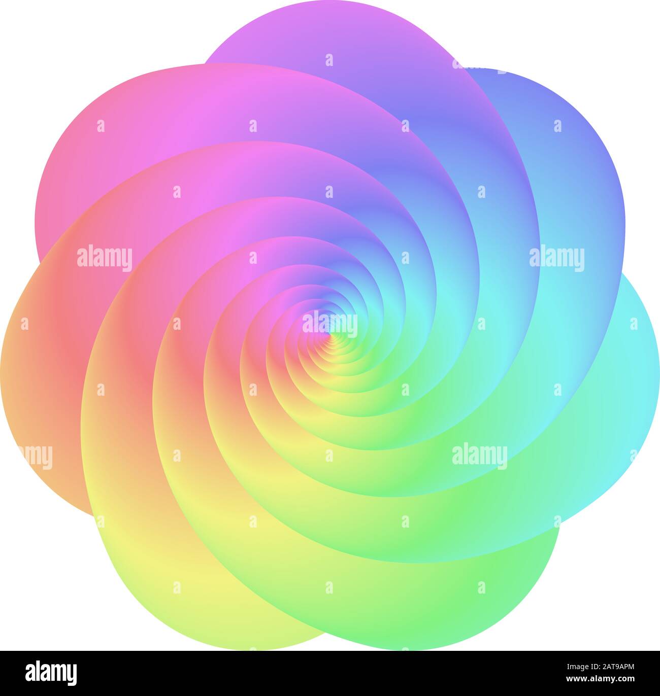 Vector Unicorn Holographic Opart Helix - Generative Multi-Arm logarithmische Spirale Stock Vektor
