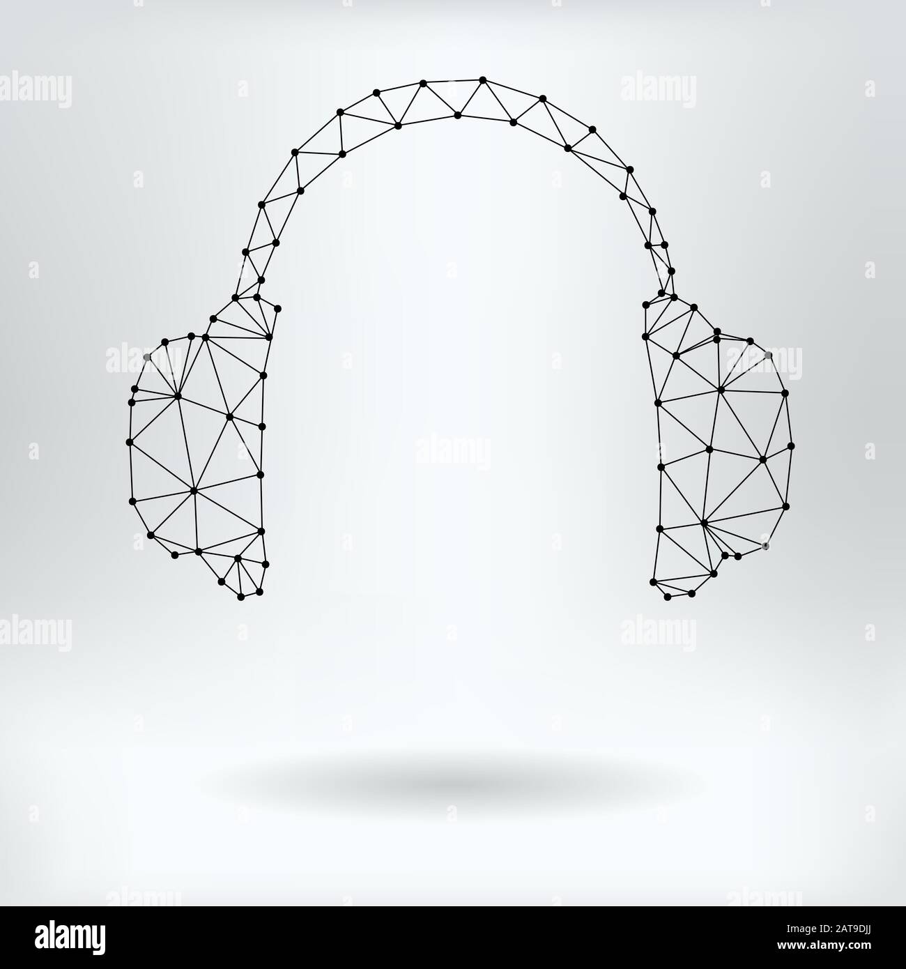Vector Net-Symbol für Kopfhörer Stock Vektor