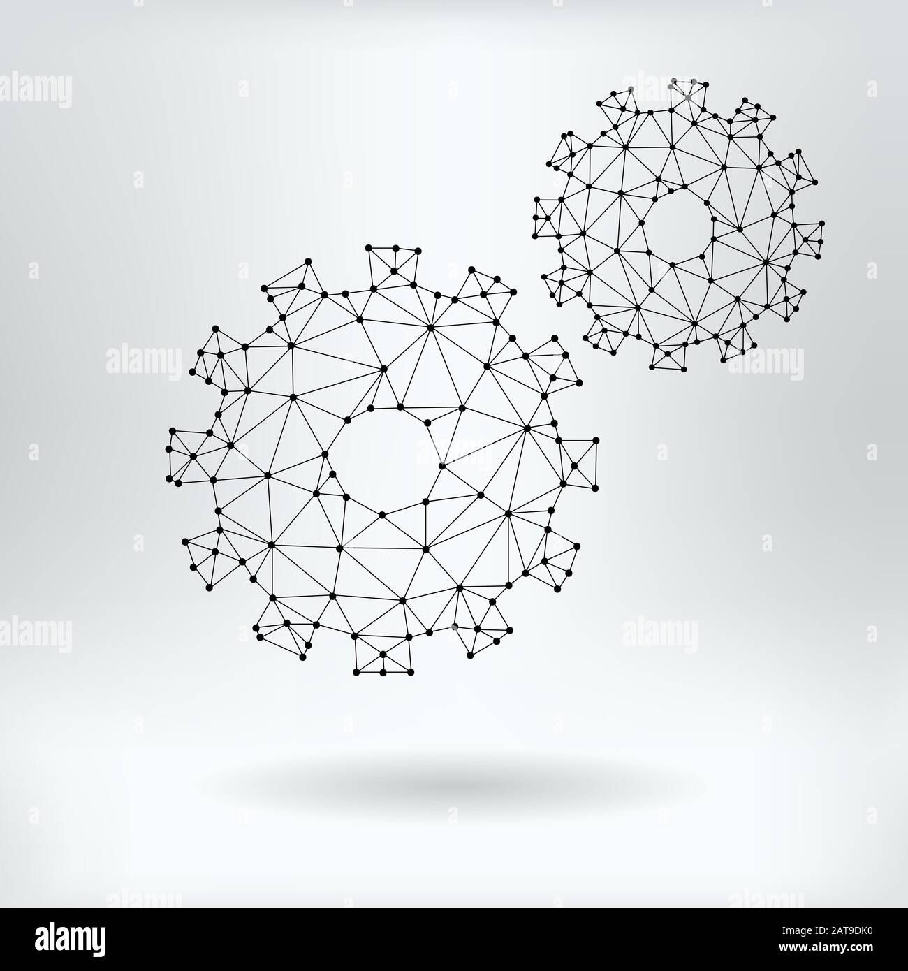 Vector Net Symbol für das Einstellen des Zahnrads Stock Vektor