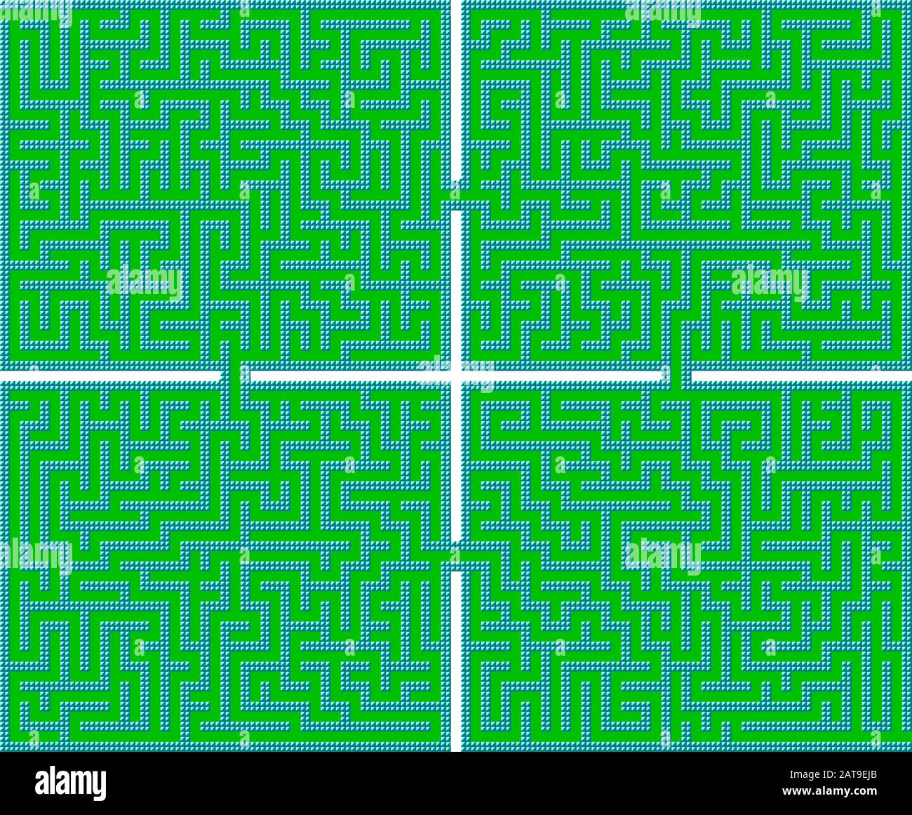 Schwierige Vector Retro Spiel Labyrinth für Kinder Stock Vektor