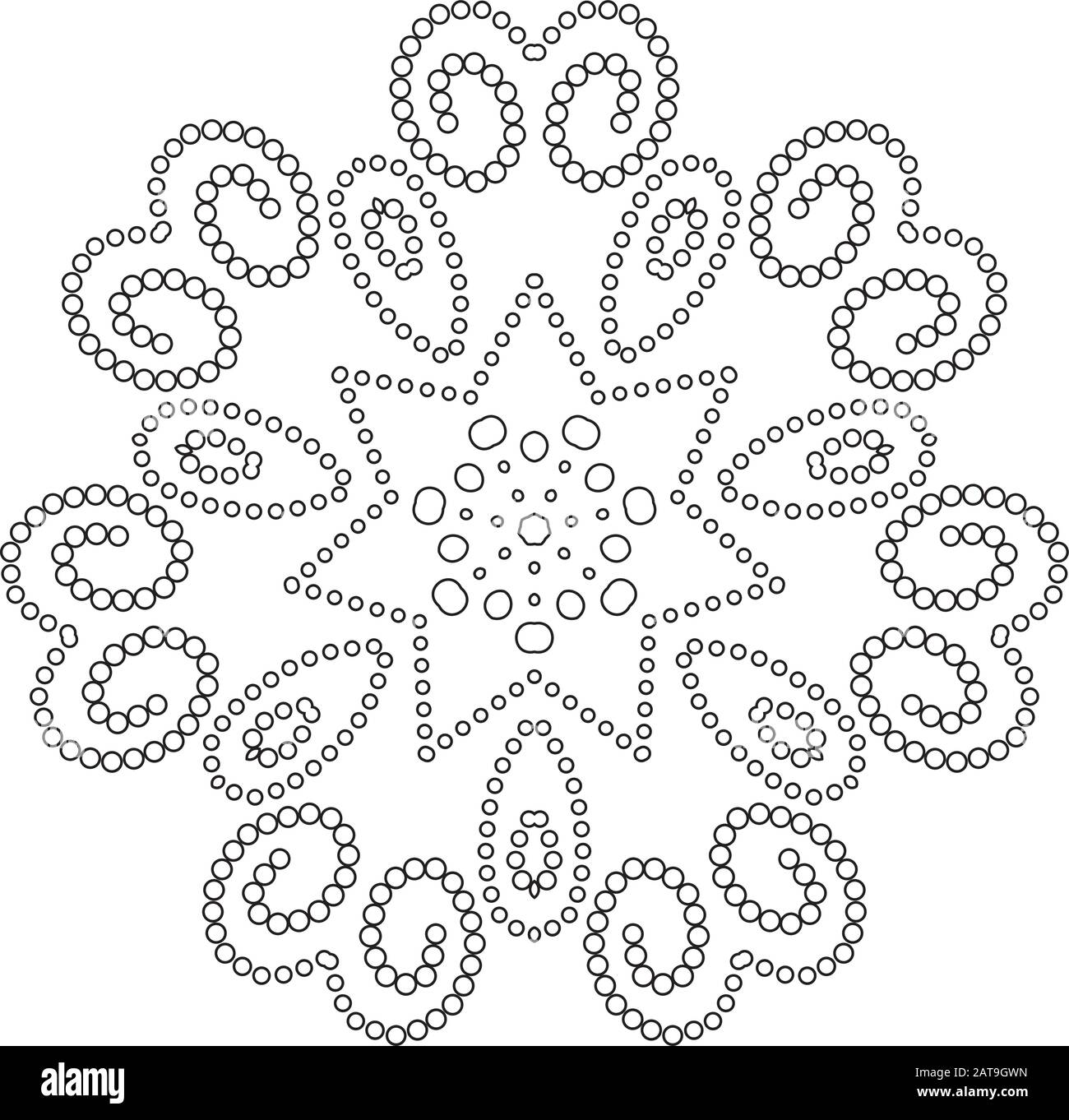 Kolam mit Punkten - Alpona Design - Vektorgrafik Stock Vektor