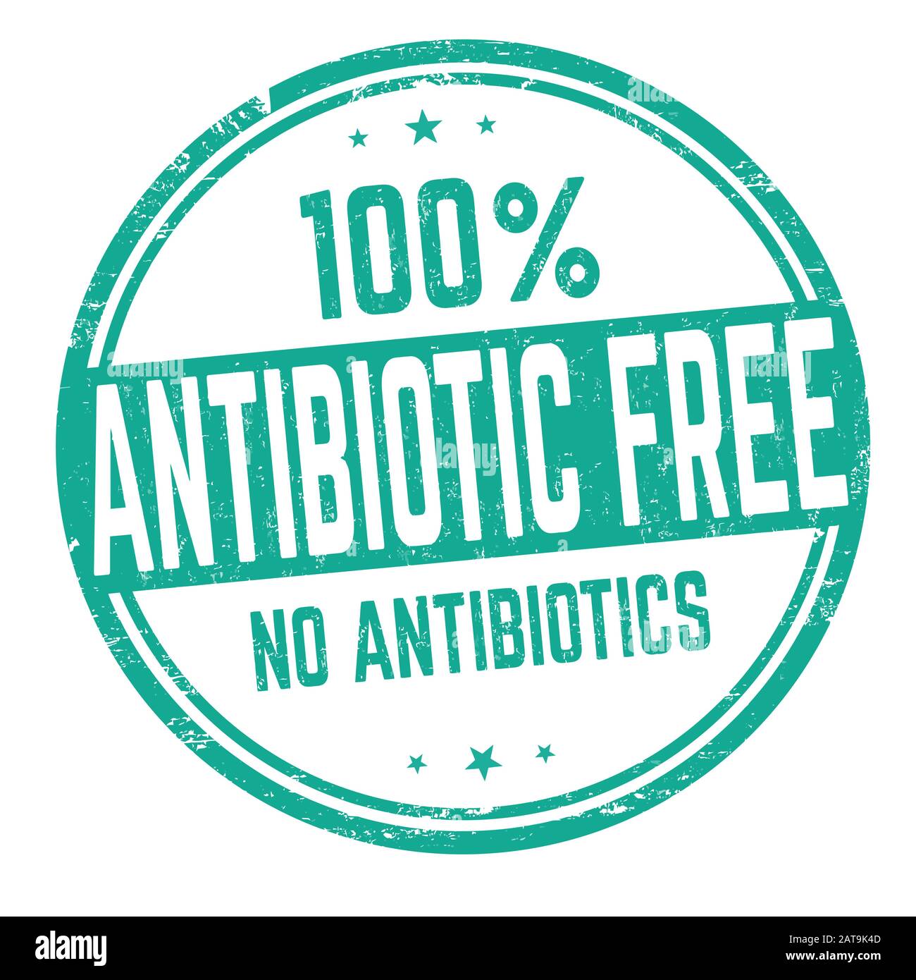 100 % Antibiotikarfreies Zeichen oder Stempel auf weißem Hintergrund, Vektorgrafiken Stock Vektor