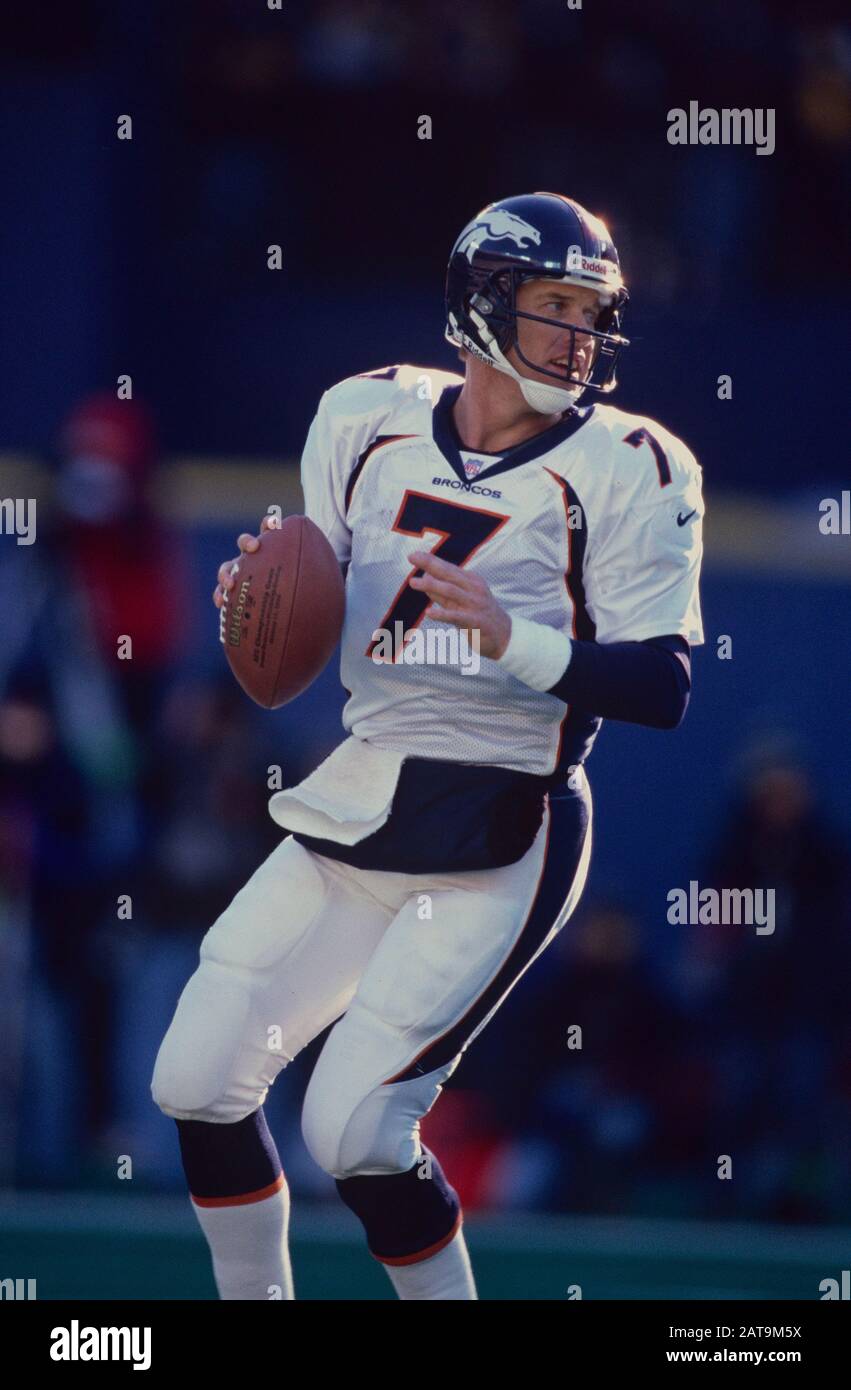 John Elway von den Denver Broncos während des AFC Championship Game 1/11/98 Stockfoto