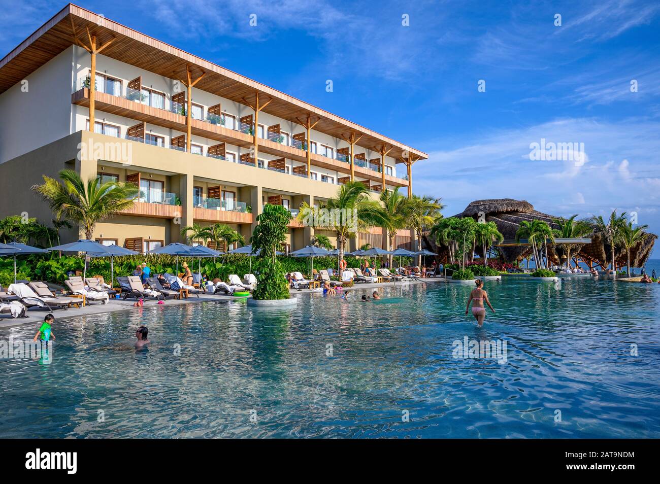 Marival Armony Resort Swimmingpool, Riviera Nayarit, Mexiko. Stockfoto
