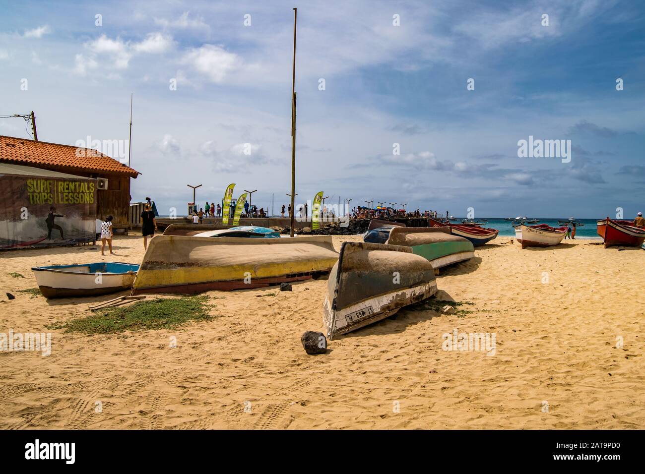 Kap Verde, Cabo Verde Praia de Santa Maria Stockfoto