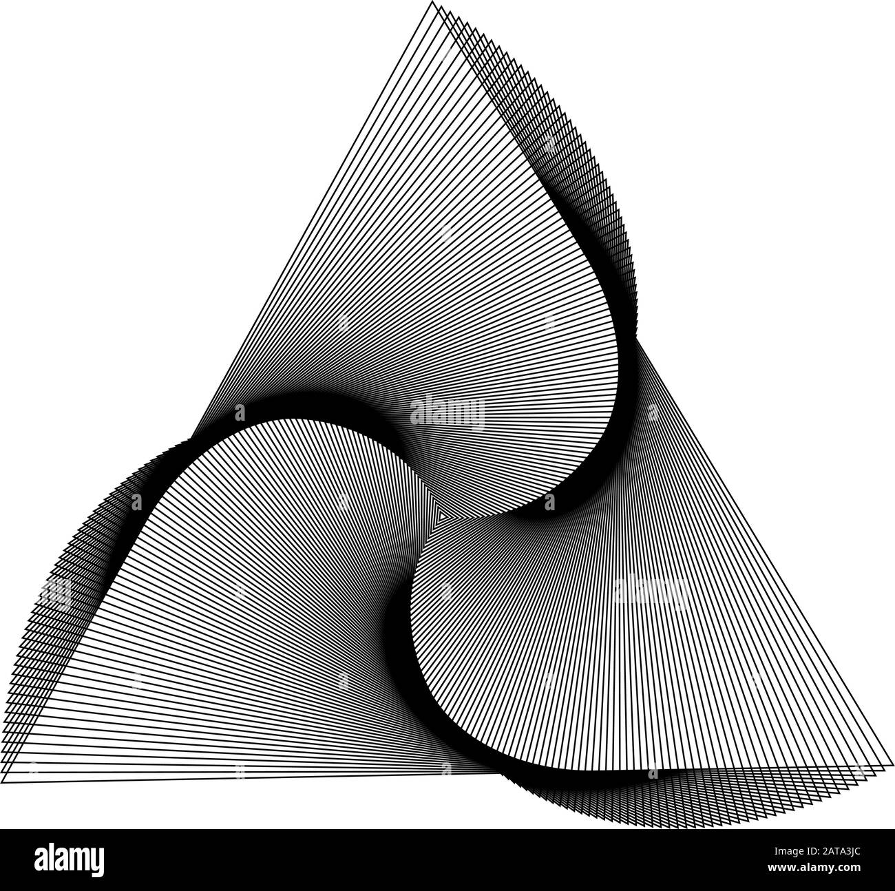 Vektor Schwarz-Weiß-Dreieck Twirl Graphic Element - Generative Op Art Stock Vektor